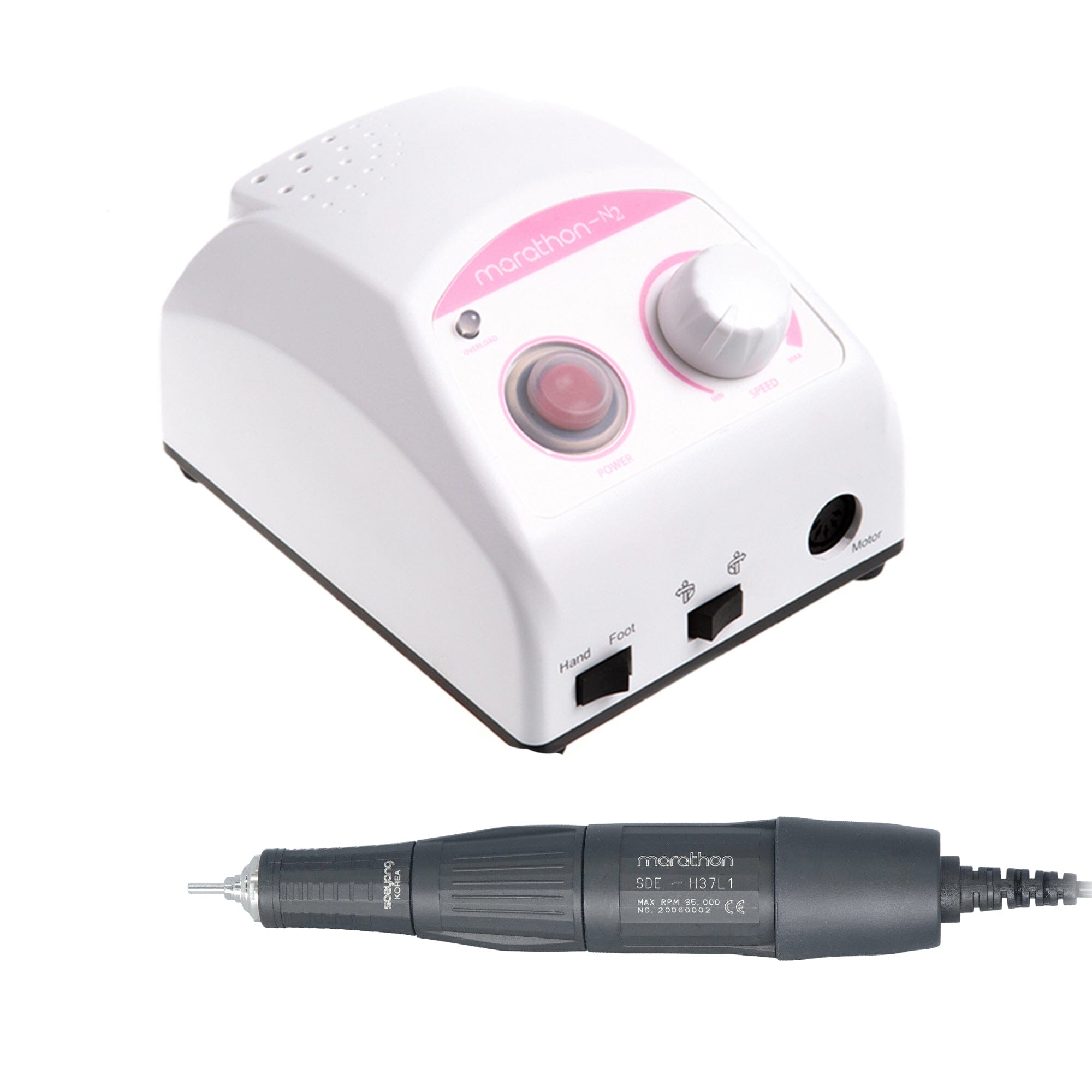 Saeyang Marathon N2 + H37L1 Professional Nail Drill Machine - 35,000 RPM High-Speed Electric Nail File for Salon & Home Manicure/Pedicure | Perfect for Nail Art, Acrylics & Gel Extensions
