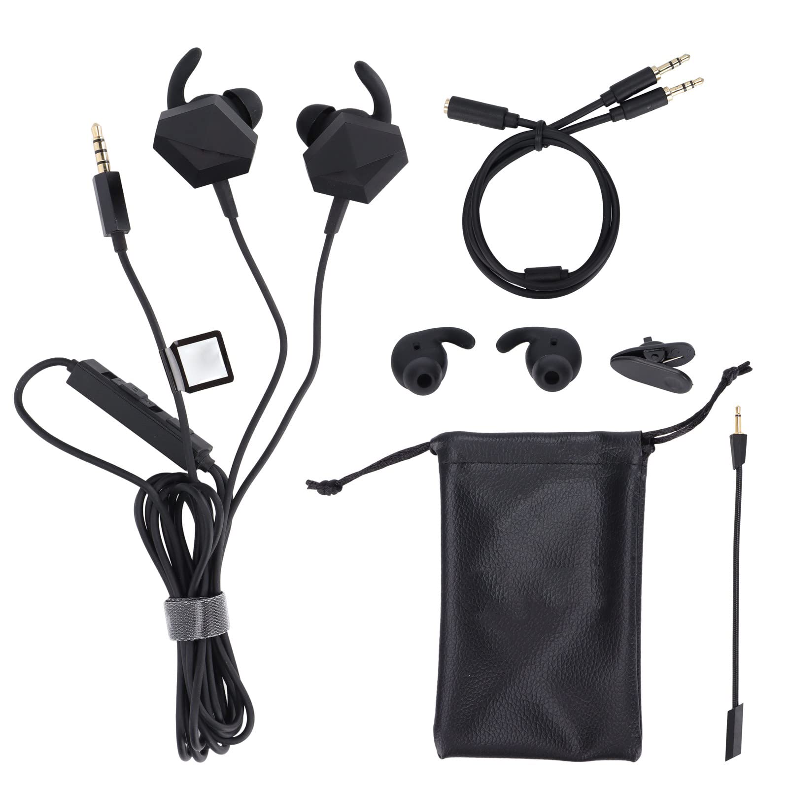 JIJO TAIDU THS108A Gaming Headset Earbuds with Detachable Mic & Audio Adapter - Noise Cancelling Wired Earphones for PC, Mobile, Nintendo Switch - Perfect for Online Gaming, Streaming & Work Calls