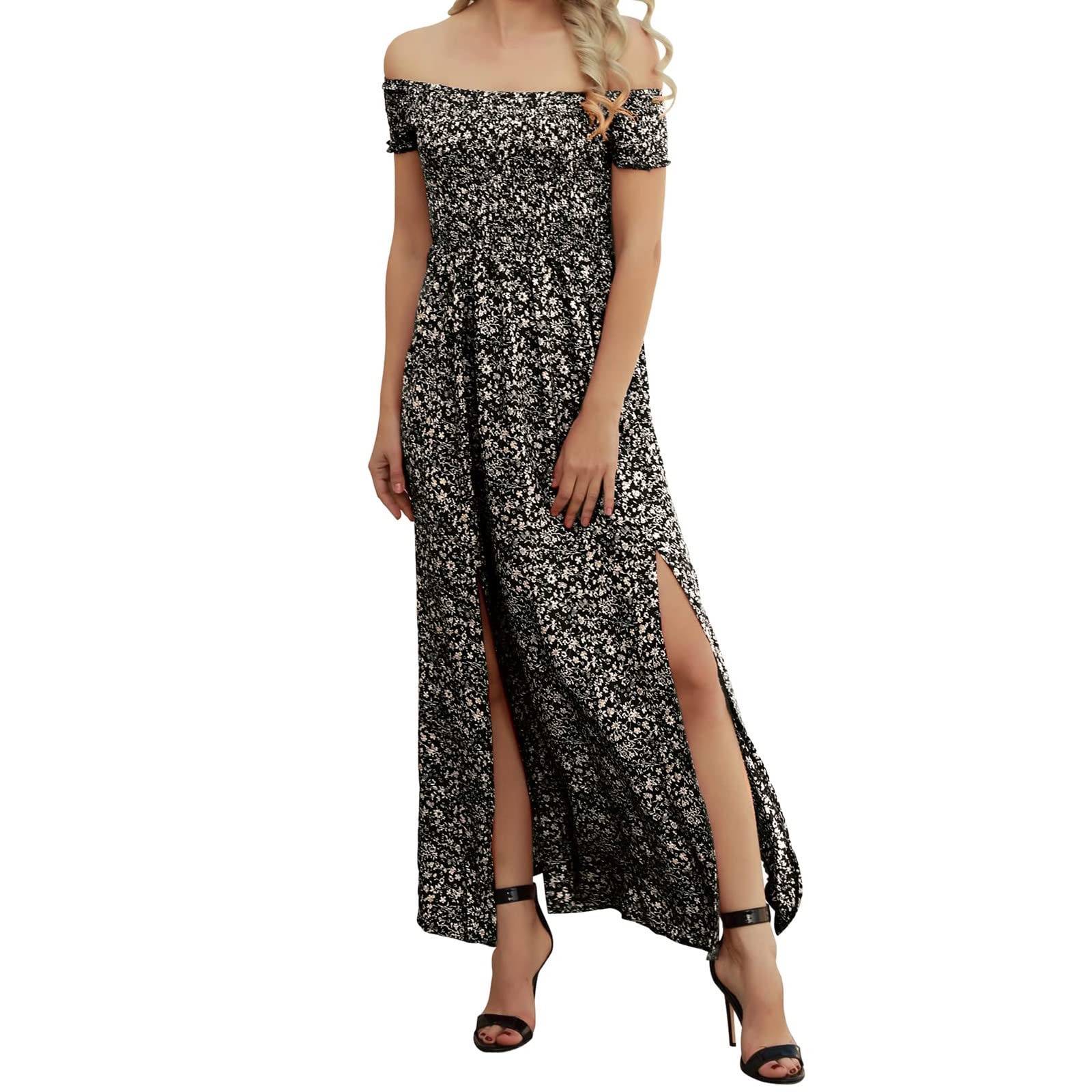 Floral Print Wrap Dress for Women - Summer Casual Long Maxi Dress - Perfect for Beach, Vacation & Outdoor Parties