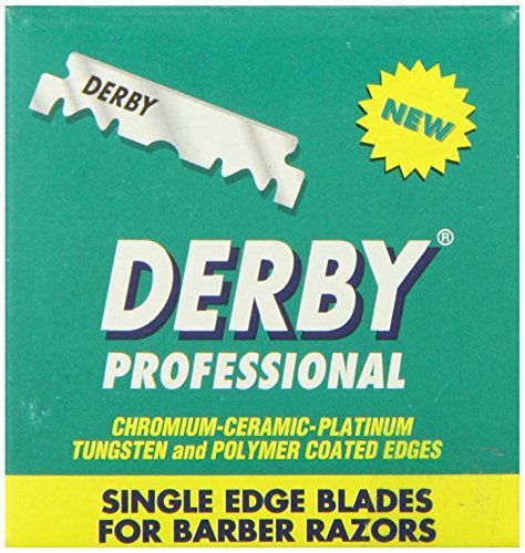 Derby Professional Single Edge Razor Blades - 200 Blades (2 Packs of 100) - Sharp Stainless Steel Razor Blades for Barber Shaving, Hair Trimming & Grooming - Perfect for Home Salon, Barbershop & Personal Use