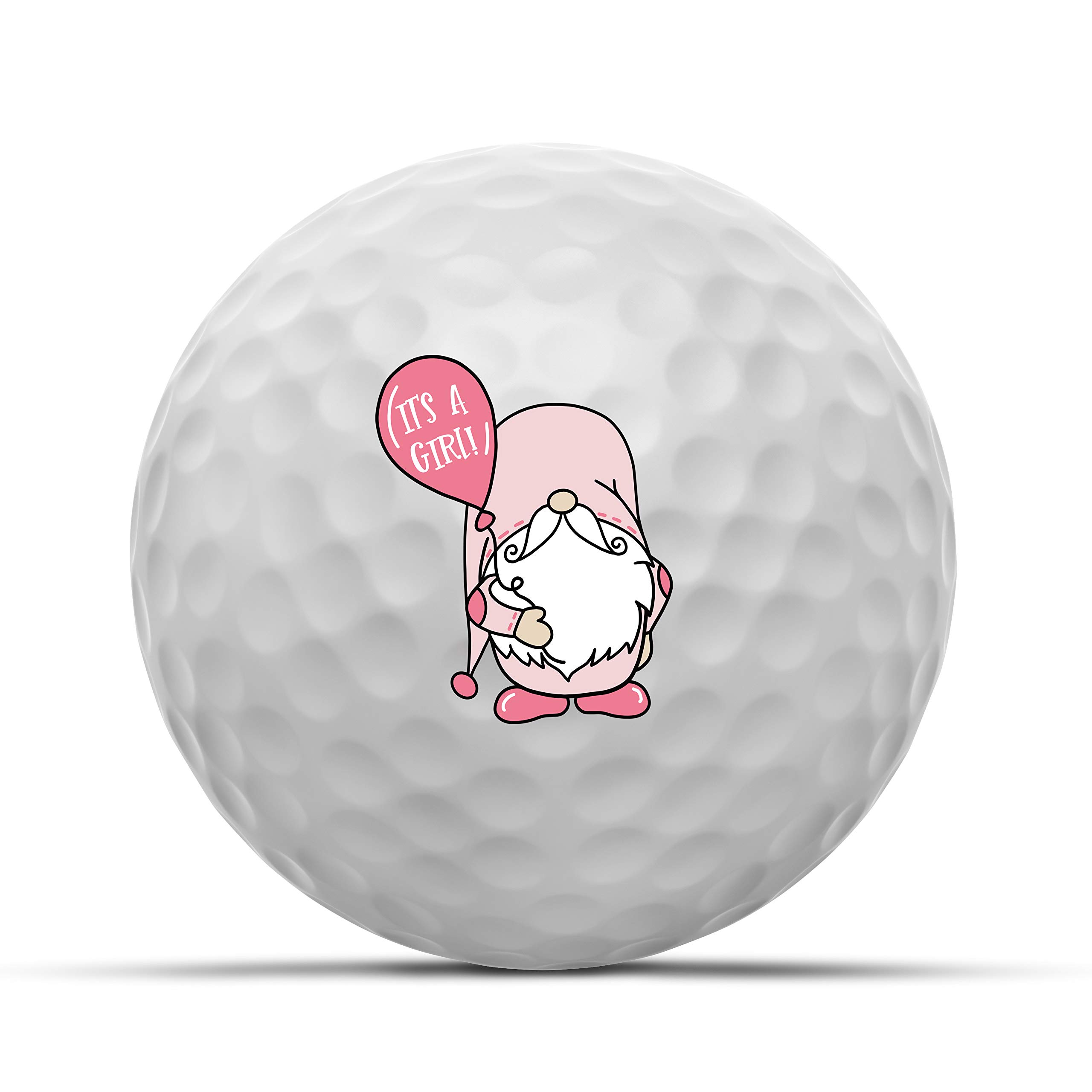 Personalized 'It's a Girl' Gnome Golf Balls - Set of 3 for Gender Reveal Party, Baby Shower Gift for Mom & Dad | Perfect for Golf-Themed Celebrations & New Parent Surprises