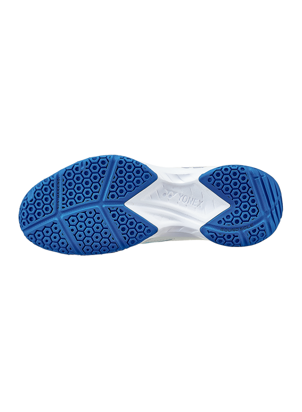 Yonex Power Cushion SHB37 Unisex Badminton Shoes for Men & Women - White/Blue - Lightweight Comfort for Indoor Court Sports & Training
