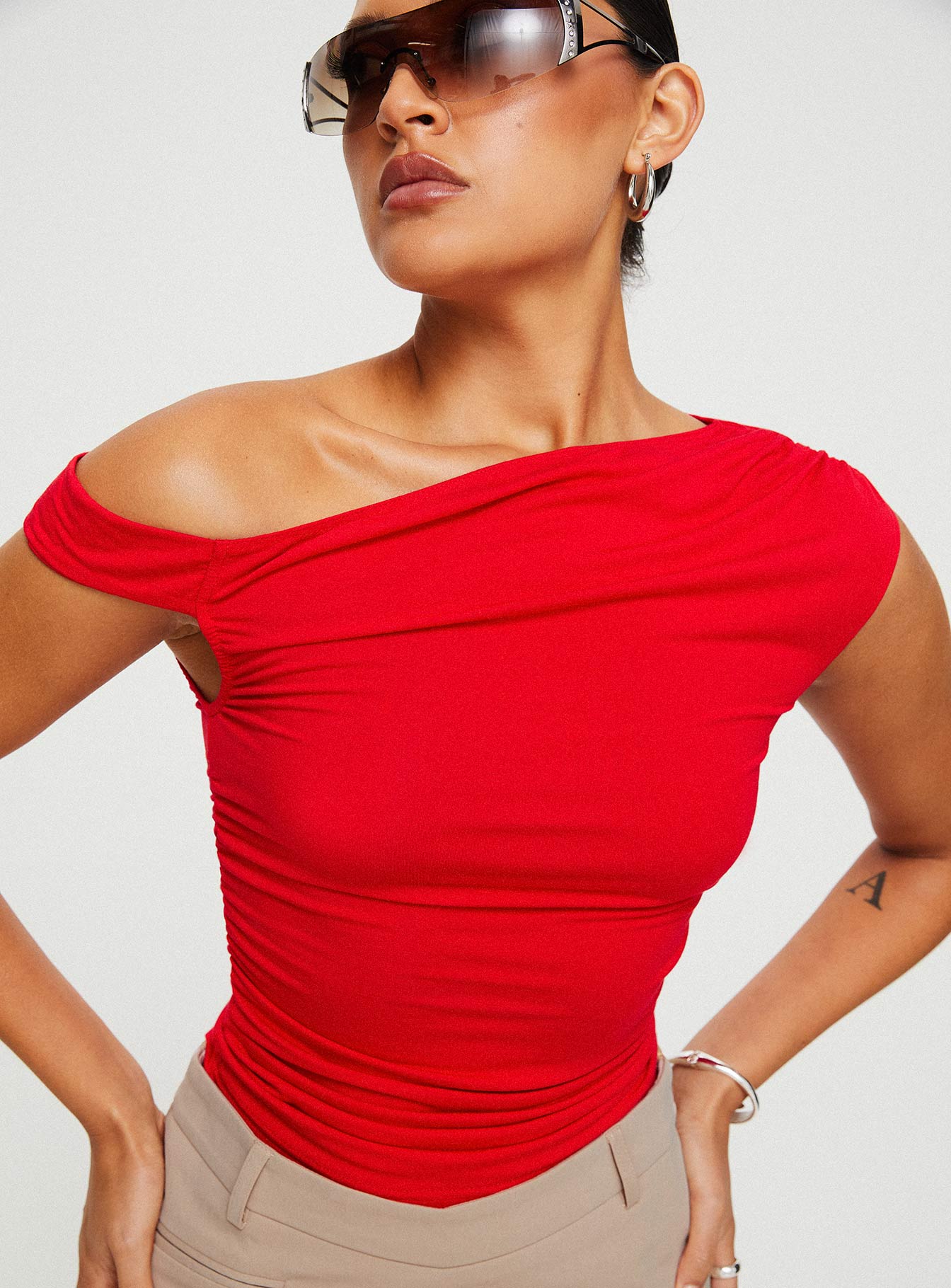 Beller Women's Red Tops - Stylish Casual Blouse for Everyday Wear, Work & Outings