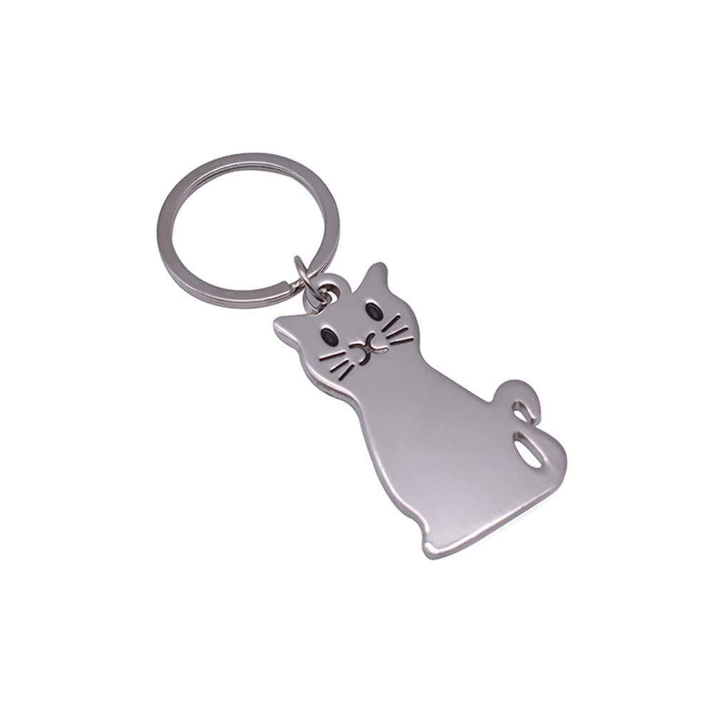 Cute Metal Dog & Cat Keychain for Women, Men, Teens - Perfect Gift for Pet Lovers, Birthday, Christmas - Ideal for Keys, Bags, Backpacks & Everyday Carry