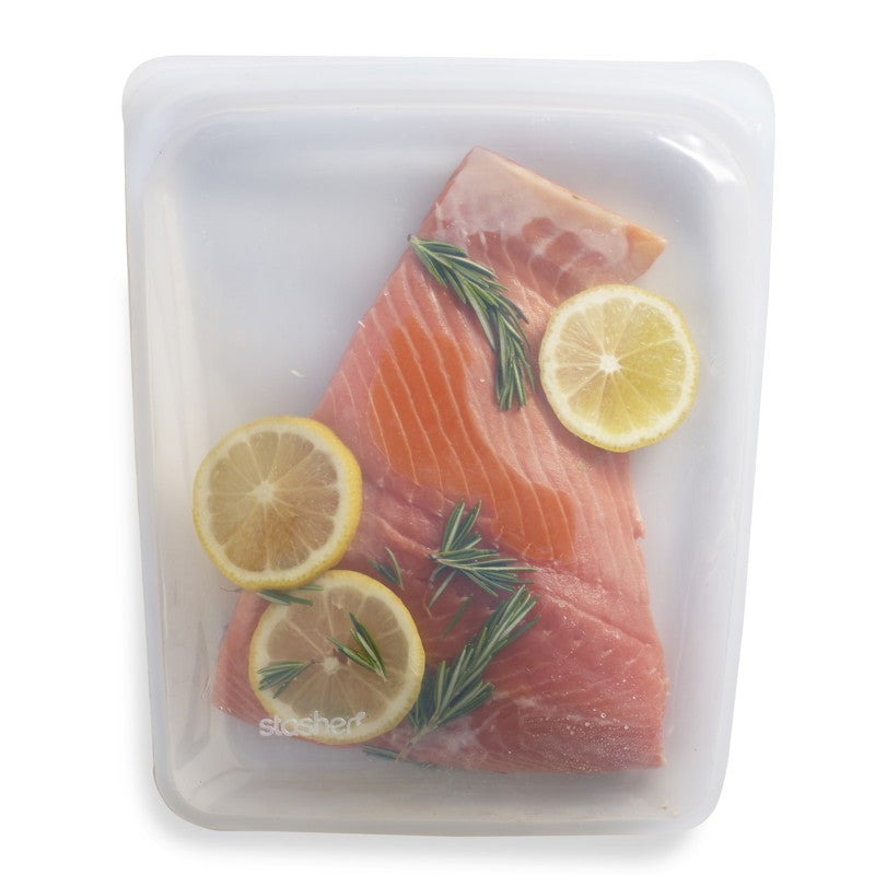 Stasher Reusable Silicone Food Storage Bags for Sous Vide, Freezer, Meal Prep & Eco-Friendly Kitchen Storage | BPA-Free, Leak-Proof, Dishwasher Safe