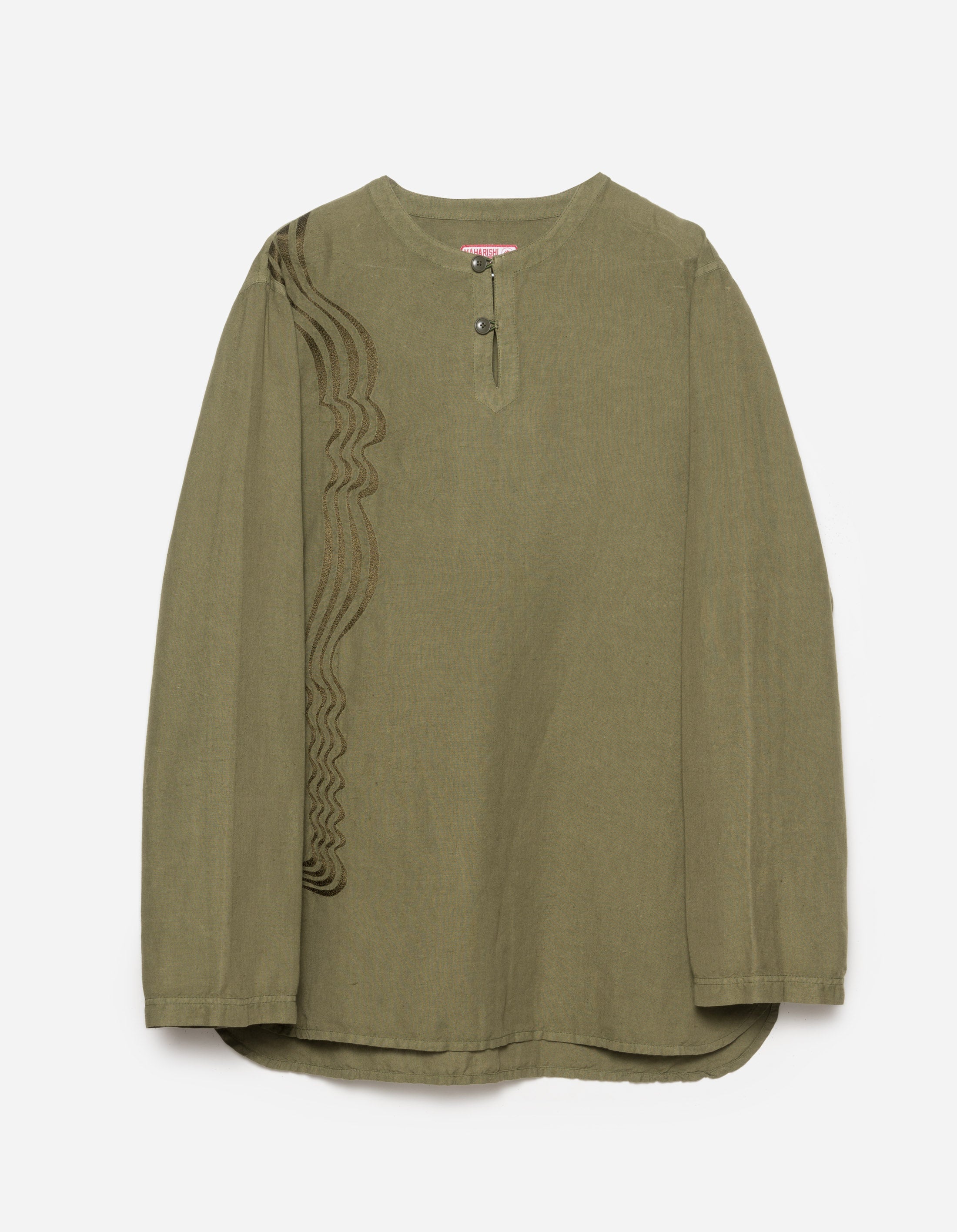 Maharishi 6053 Kurta Shirt - Olive OG 107F Cotton Ethnic Tunic for Men | Yoga, Meditation & Boho Fashion Outfit