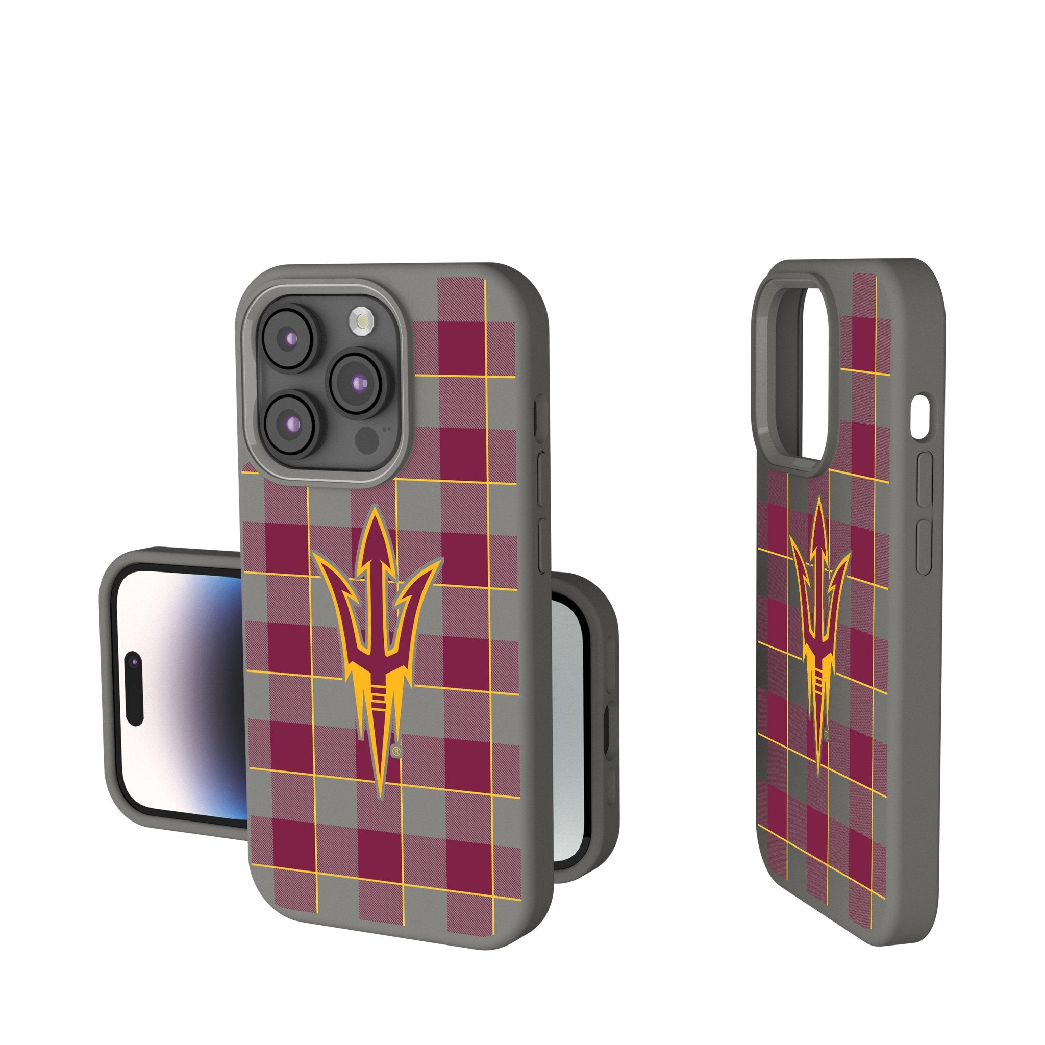 Arizona State University Sun Devils Plaid Soft Touch Phone Case for iPhone & Samsung - Durable Protective Cover for School, Game Day & College Life