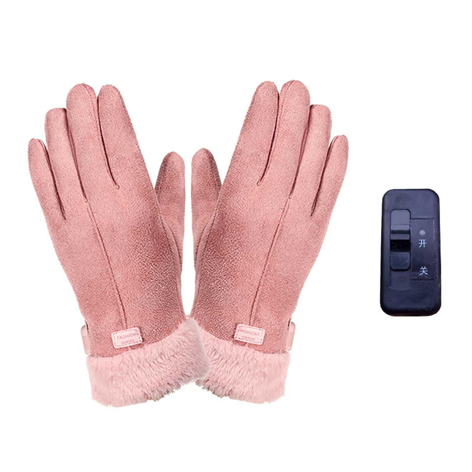 USB Rechargeable Women's Winter Heating Gloves - Touchscreen Compatible Thermal Gloves for Outdoor Cycling, Skiing & Cold Weather Activities
