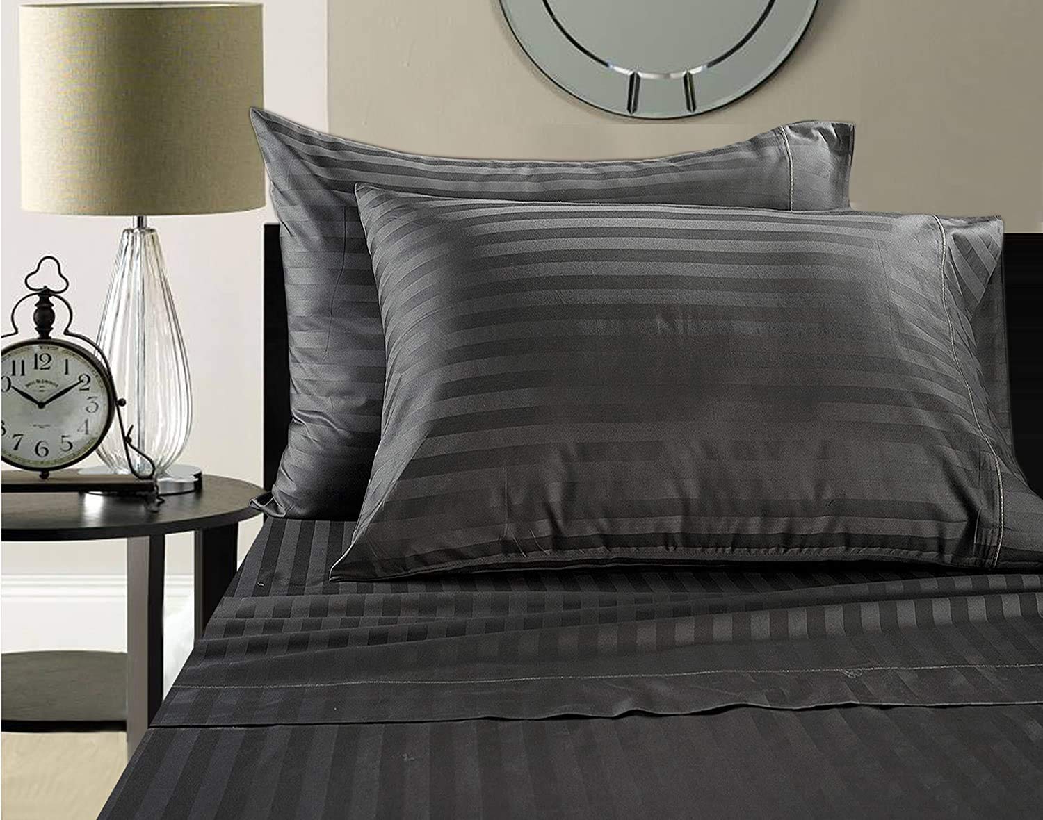 Luxury 600-Thread Count Egyptian Cotton 5-Piece Split King Adjustable Bed Sheet Set - Deep Pocket Fits 14-16