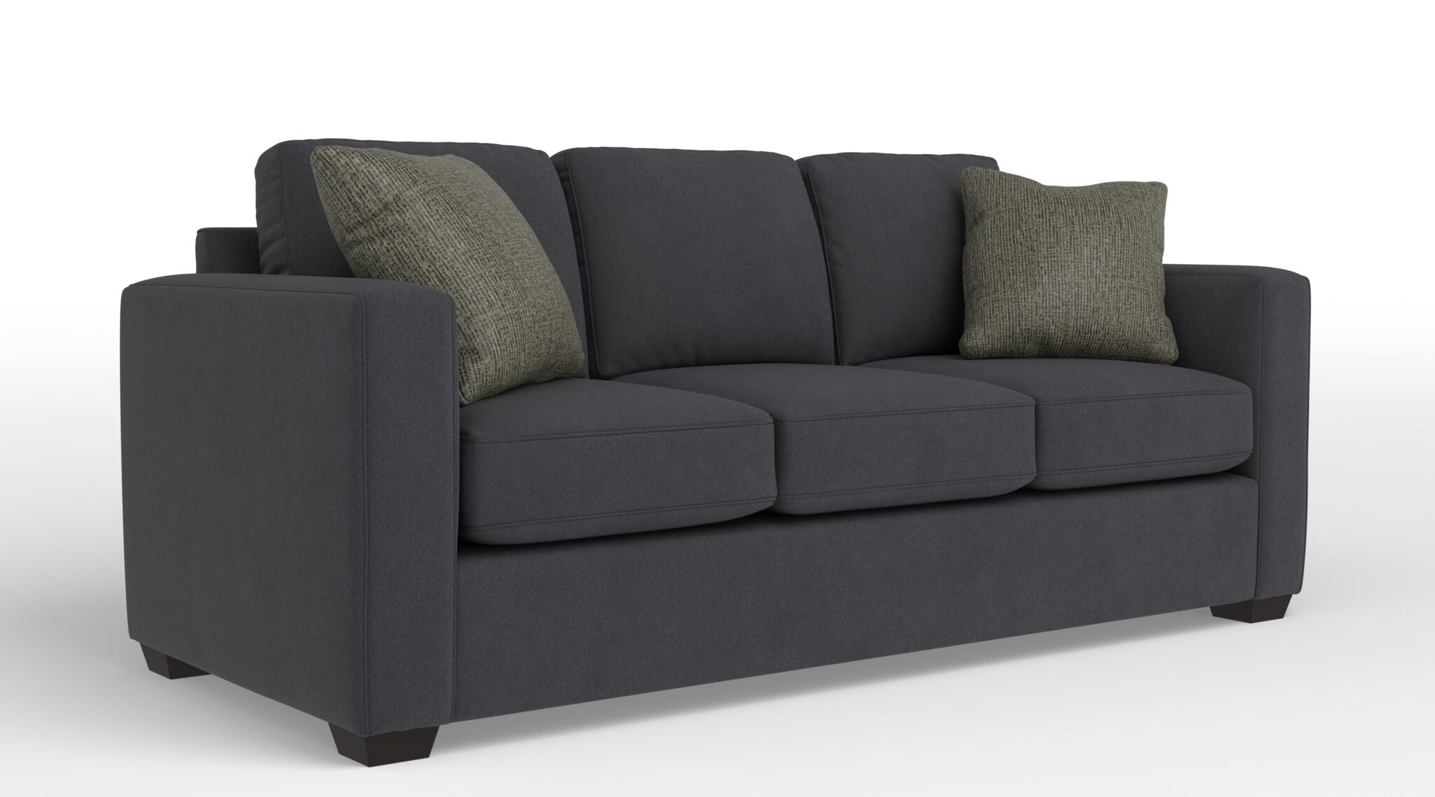 Caleb Queen Sofa Bed with Innerspring Mattress - Convertible Sleeper Sofa for Small Spaces, Dark Grey Cabana Fabric - Perfect for Guest Rooms, Apartments & Studio Living
