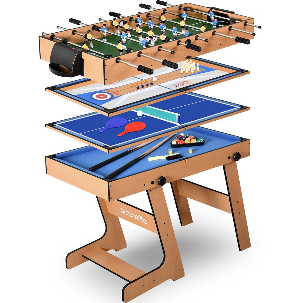 5-in-1 Foldable Multi-Function Game Table - Portable Poker, Dining, Card, Board & Console Gaming Table for Adults & Kids - Perfect for Family Game Nights, Parties & Outdoor Activities