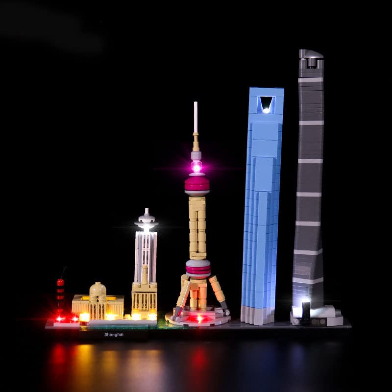 LED Light Kit for Lego 21039 Architecture Shanghai - USB Powered Lighting Set (Lights Only, No Lego Models Included) - Perfect for Enhancing Lego Architecture Displays & Nighttime Showcases