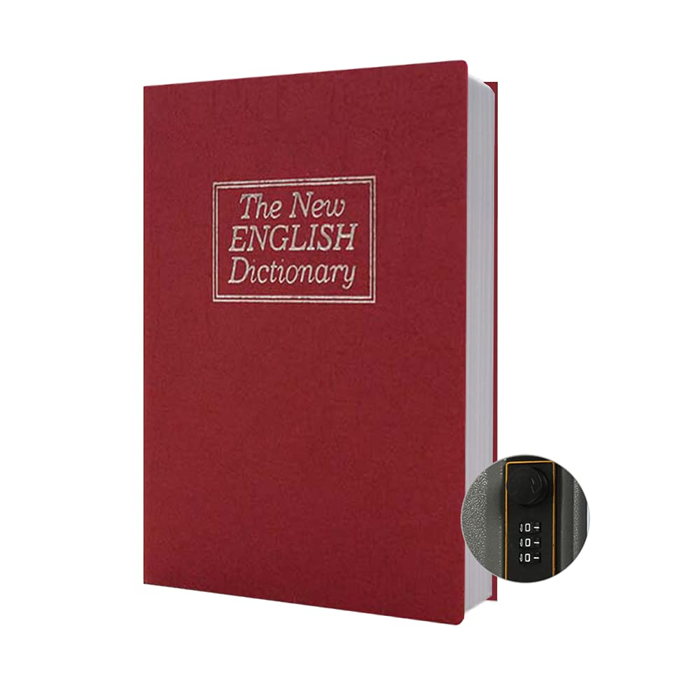 Dictionary Diversion Book Safe with Combination Lock - 9.5×6.2×2.2 Inch Secret Storage Box for Cash, Jewelry & Valuables | Perfect for Home Security, Travel & Emergency Hideout