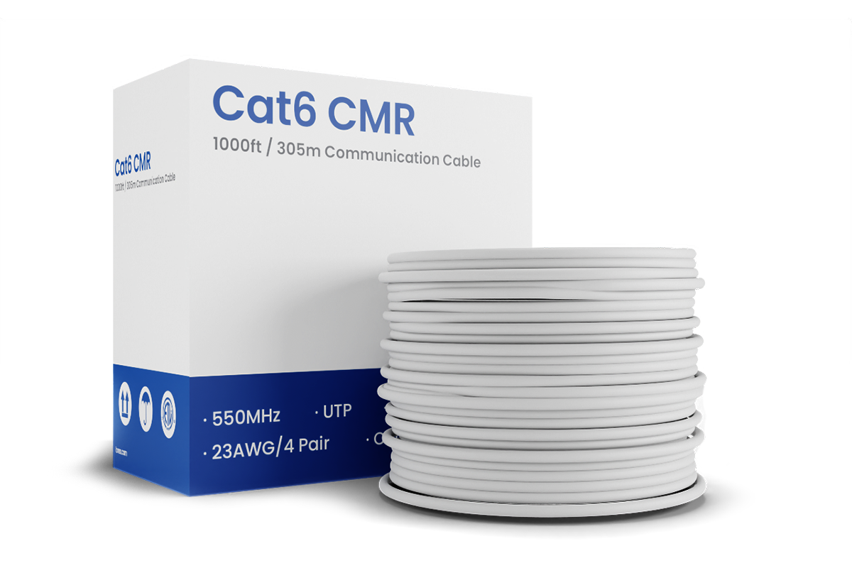 1000ft Bulk Cat6 UTP Ethernet Cable - 23AWG CMR/FT4 Rated for High-Speed Internet & IP Connectivity - Free Shipping - Ideal for Office Networking, Home Theater Setup & Data Center Installations