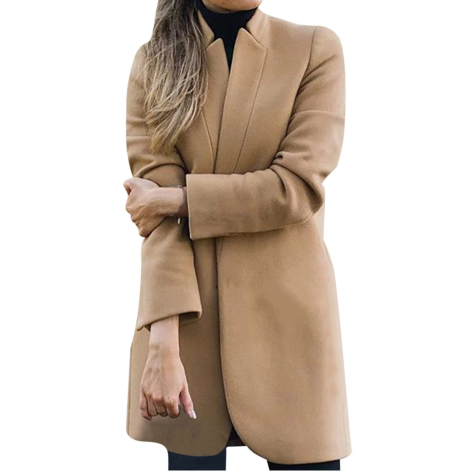 Women's Tweed Blazer - Casual Long Sleeve Work Jacket for Office & Outwear