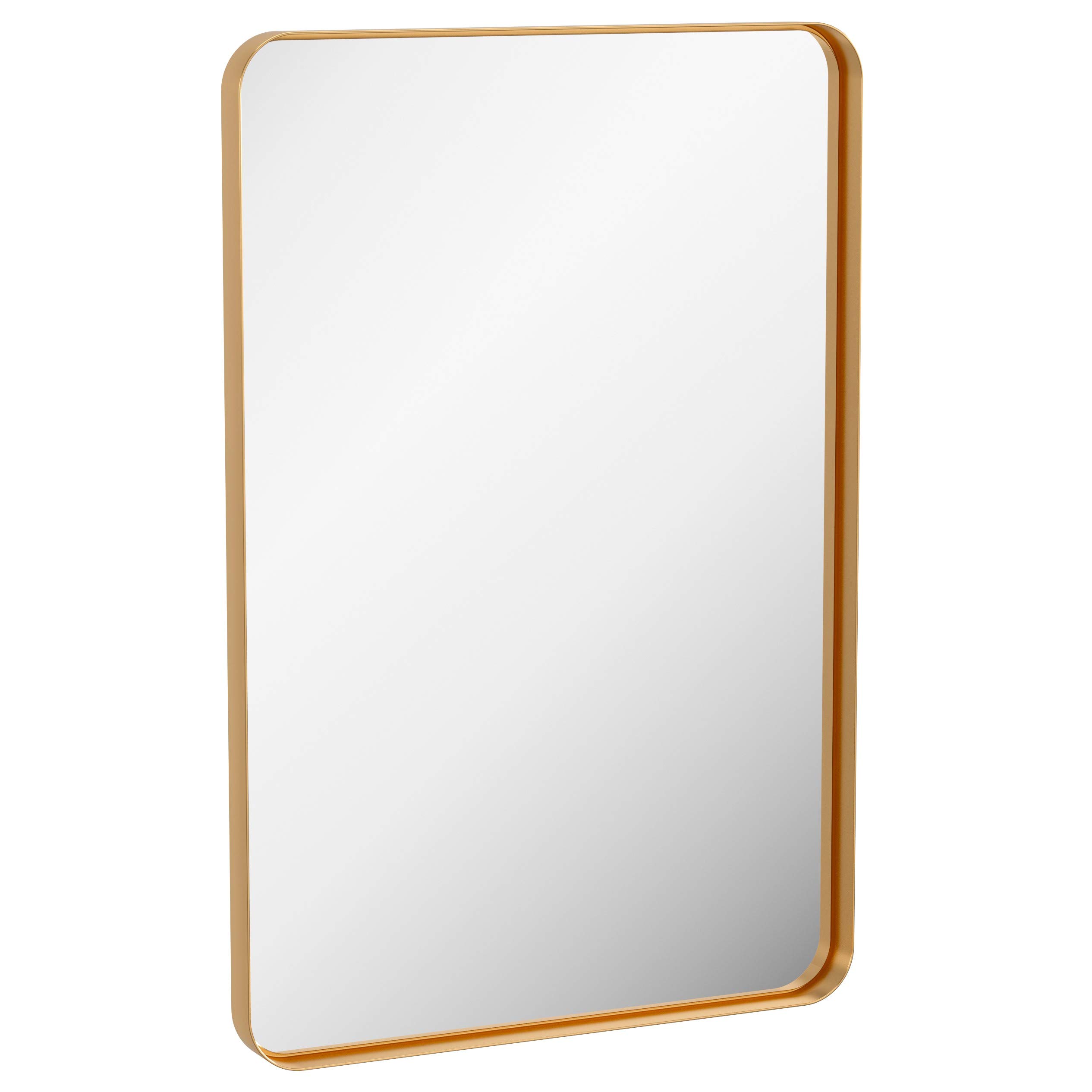 24x36 Inch Gold Wall Mirror - Large Decorative Bathroom Mirror with Thin Metal Edge & Aluminum Frame - Perfect for Vanity, Entryway, Living Room & Bedroom Decor