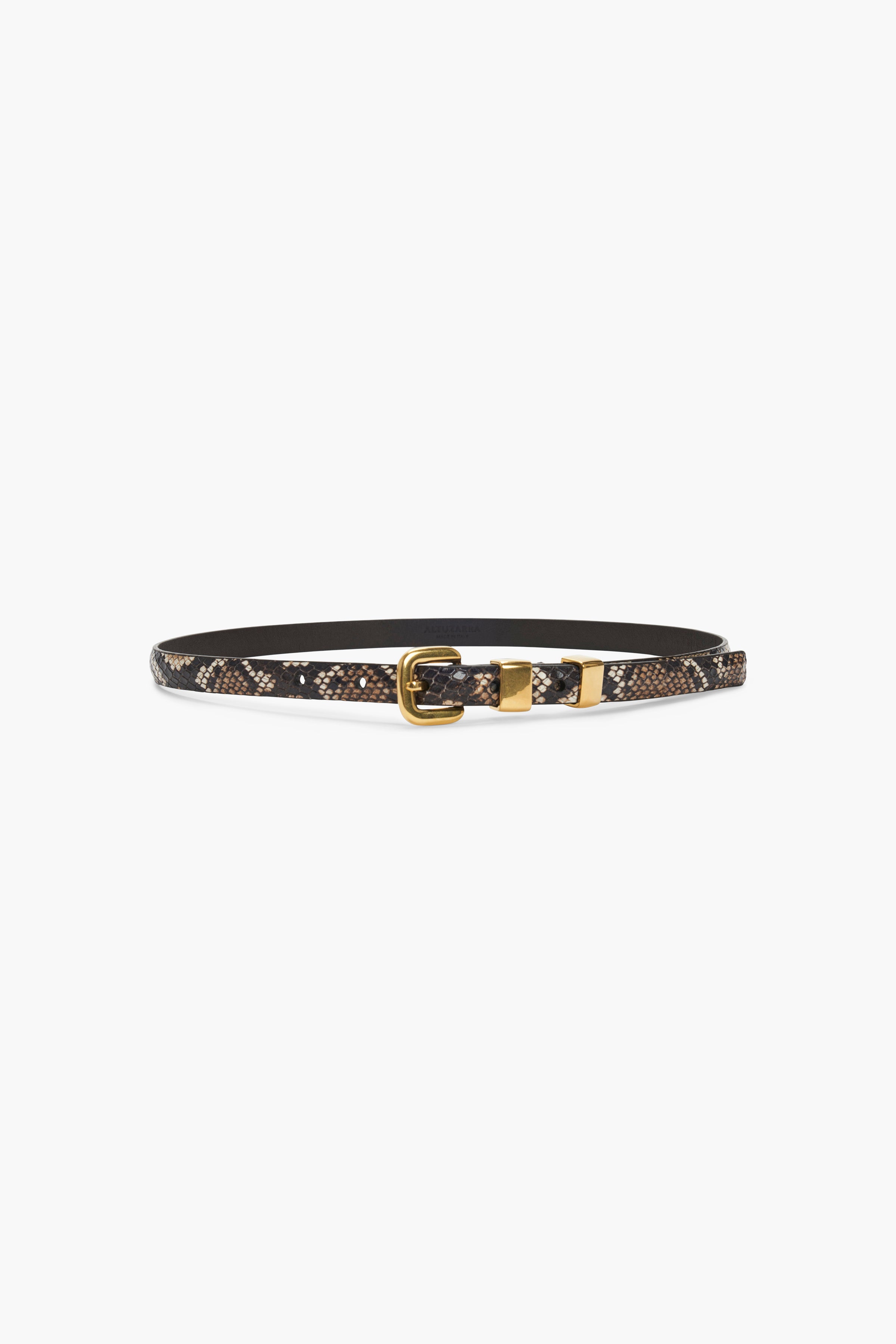 Slim Python Print Skinny Belt for Women - Fashionable Waist Cincher Accessory for Dresses, Jeans & Office Wear
