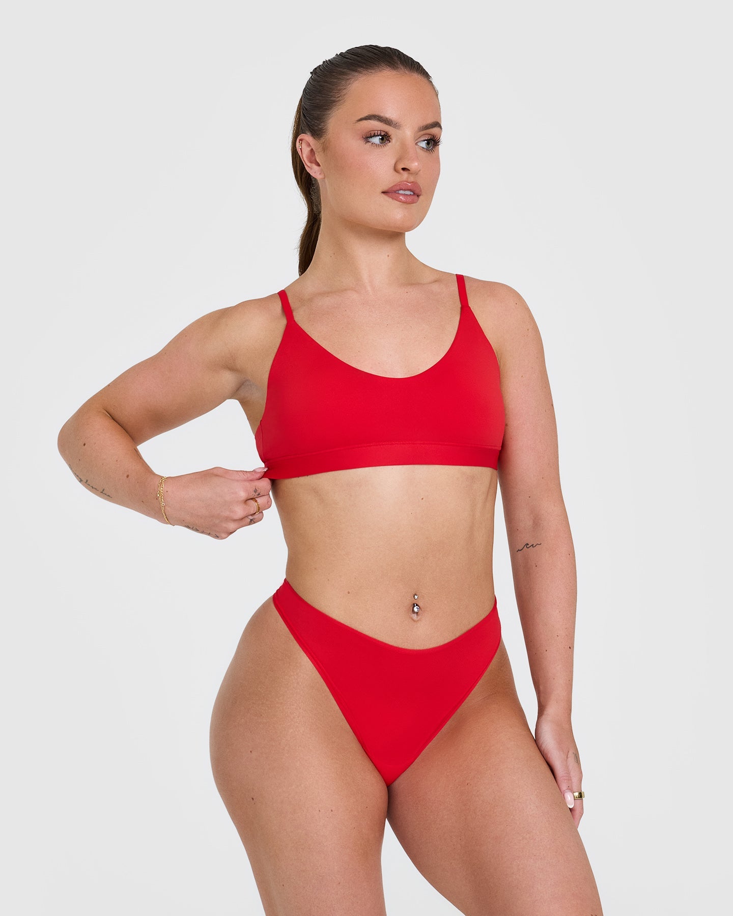 Silhouette Bralette - Sexy Muscle Mommy Red Sports Bra for Women | Perfect for Gym Workouts, Yoga & Fitness Training
