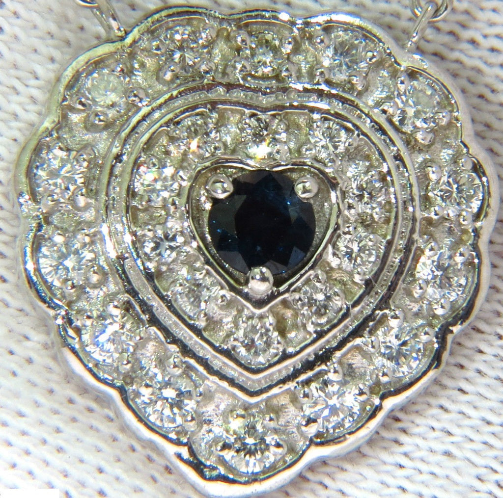 1.25 Carat Natural Sapphire & Diamond Cluster Necklace in 14K Gold - Elegant Jewelry for Women, Perfect for Weddings, Anniversaries & Special Occasions