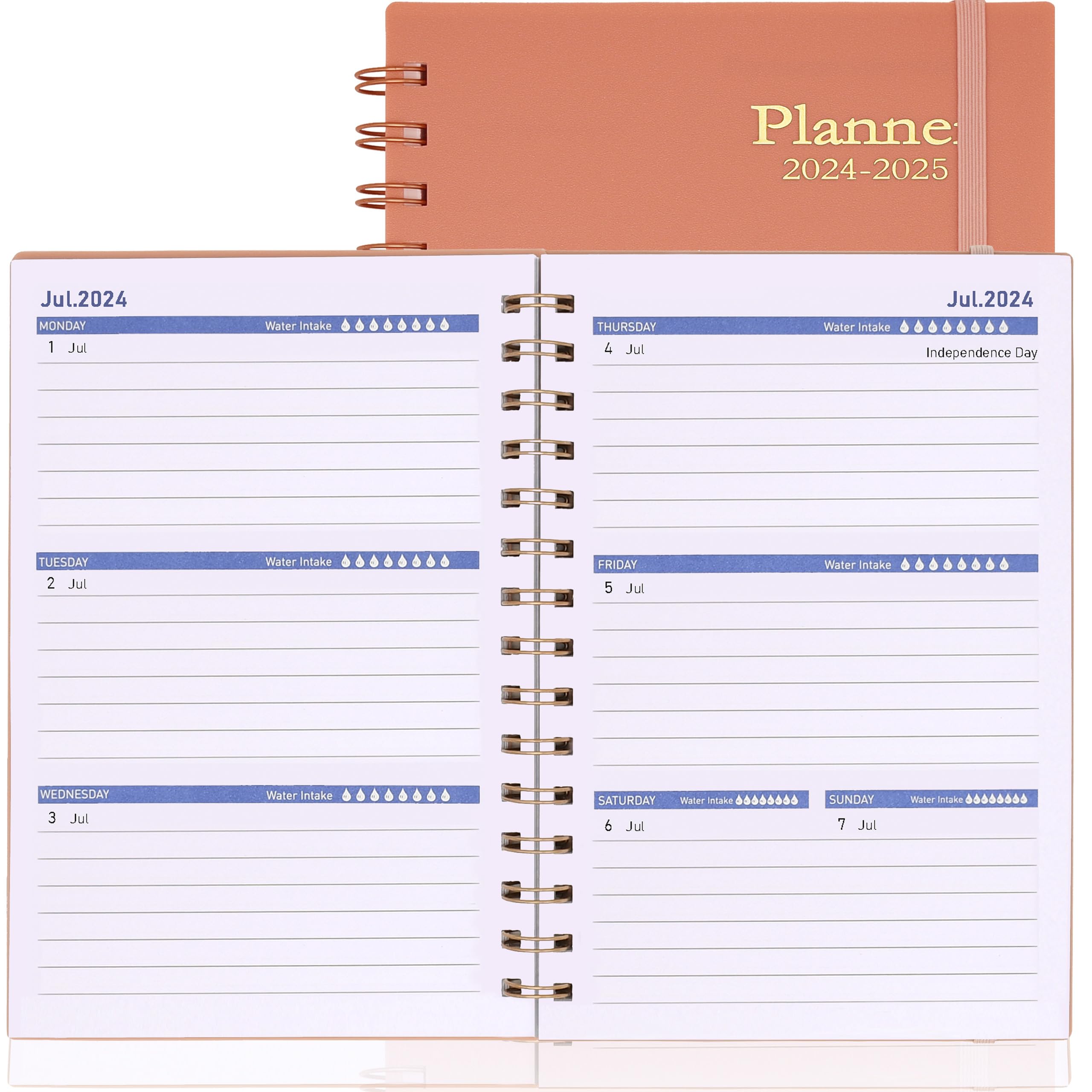 2024-2025 Daily Weekly Monthly Planner | 18-Month Academic Calendar Organizer from Jan 2024 to June 2025 | A5 Size with Tabs & 100GSM Thick Paper | Pink Planner for Students, Professionals & Home Office Use