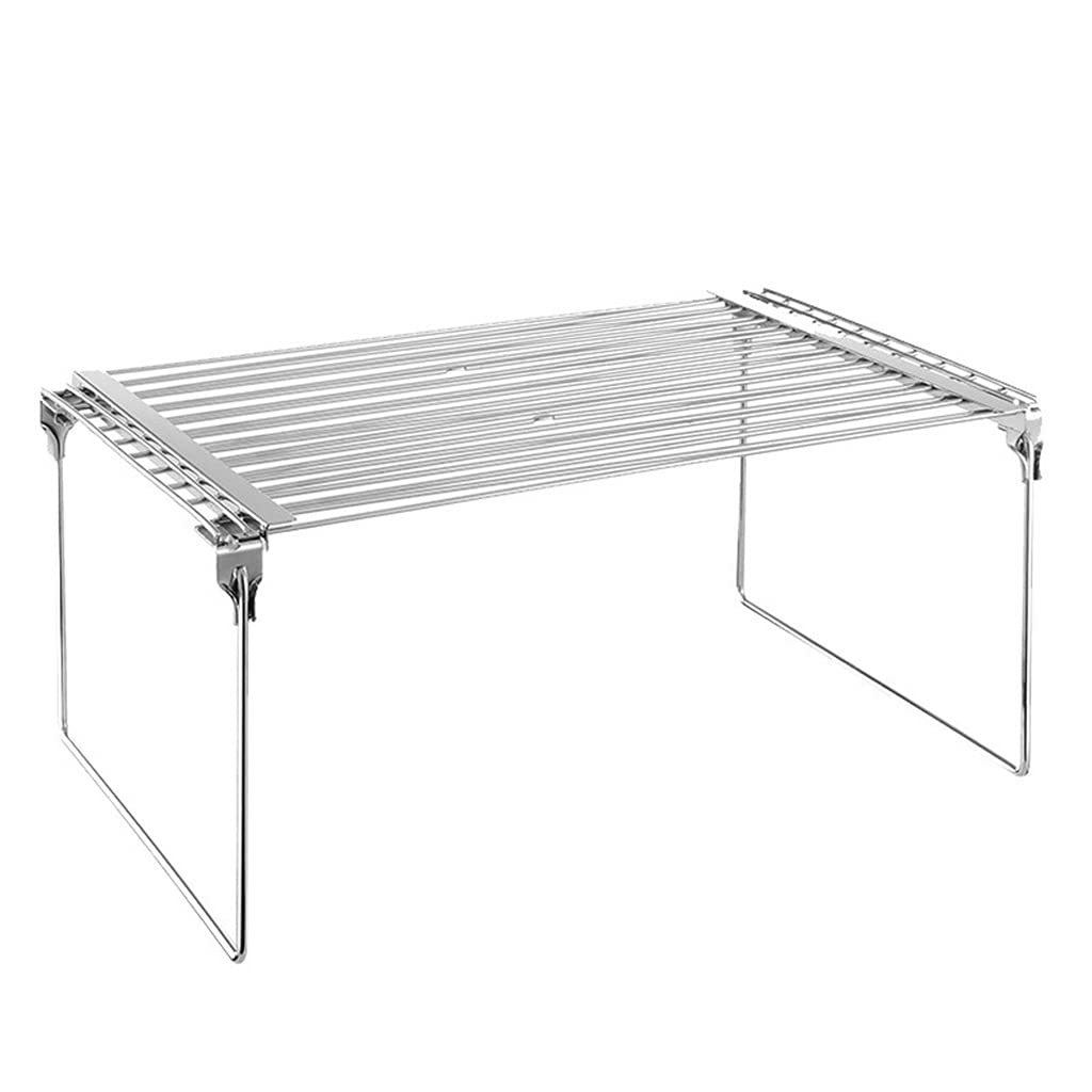 XISAOK 2-in-1 Expandable Kitchen Counter Shelf - Stackable Pantry Organizer, Carbon Steel Cabinet Shelf for Spice Rack & Storage - Perfect for Small Kitchen, Pantry, Bathroom Organization