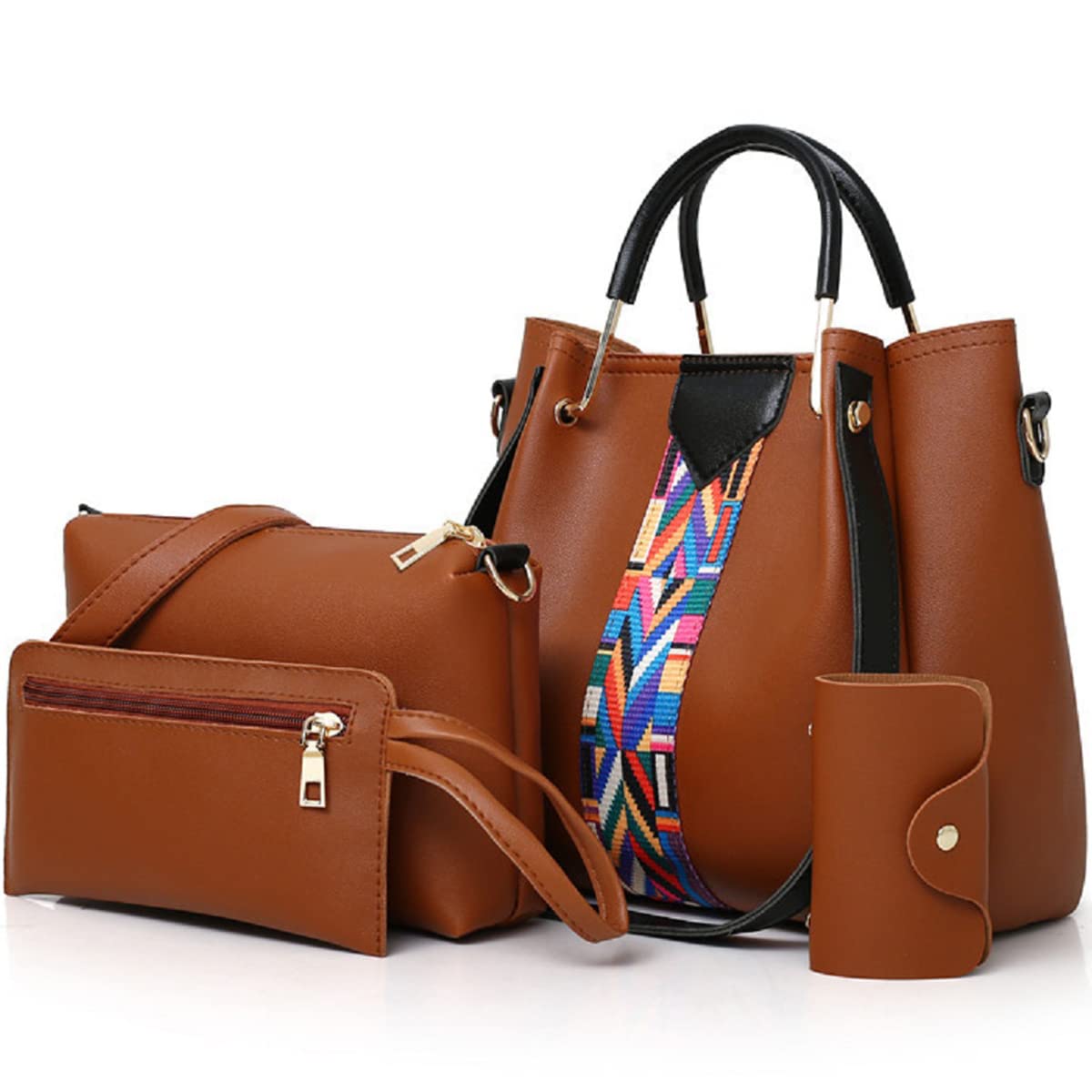 Stylish 4-Piece Women's Handbag Set - Shoulder Bags, Top-Handle Purses, Tote & Satchel for Everyday Use | Perfect for Work, Travel and Casual Outings