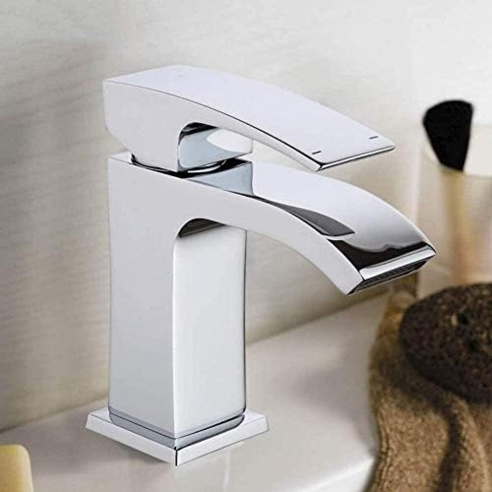 CRJUS Modern Kitchen & Bathroom Faucet - High Arc Pull Down Sprayer Sink Mixer Tap with Waterfall Spout for Easy Washing & Cleaning | Perfect for Home, Restaurant, and Office Use