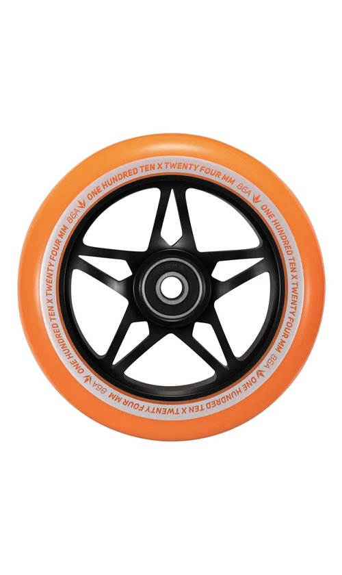 Envy S3 Scooter Wheels 110mm - High Performance Black & Orange Wheels for Pro Scooters - Perfect for Street Riding, Park Tricks, and Urban Commuting
