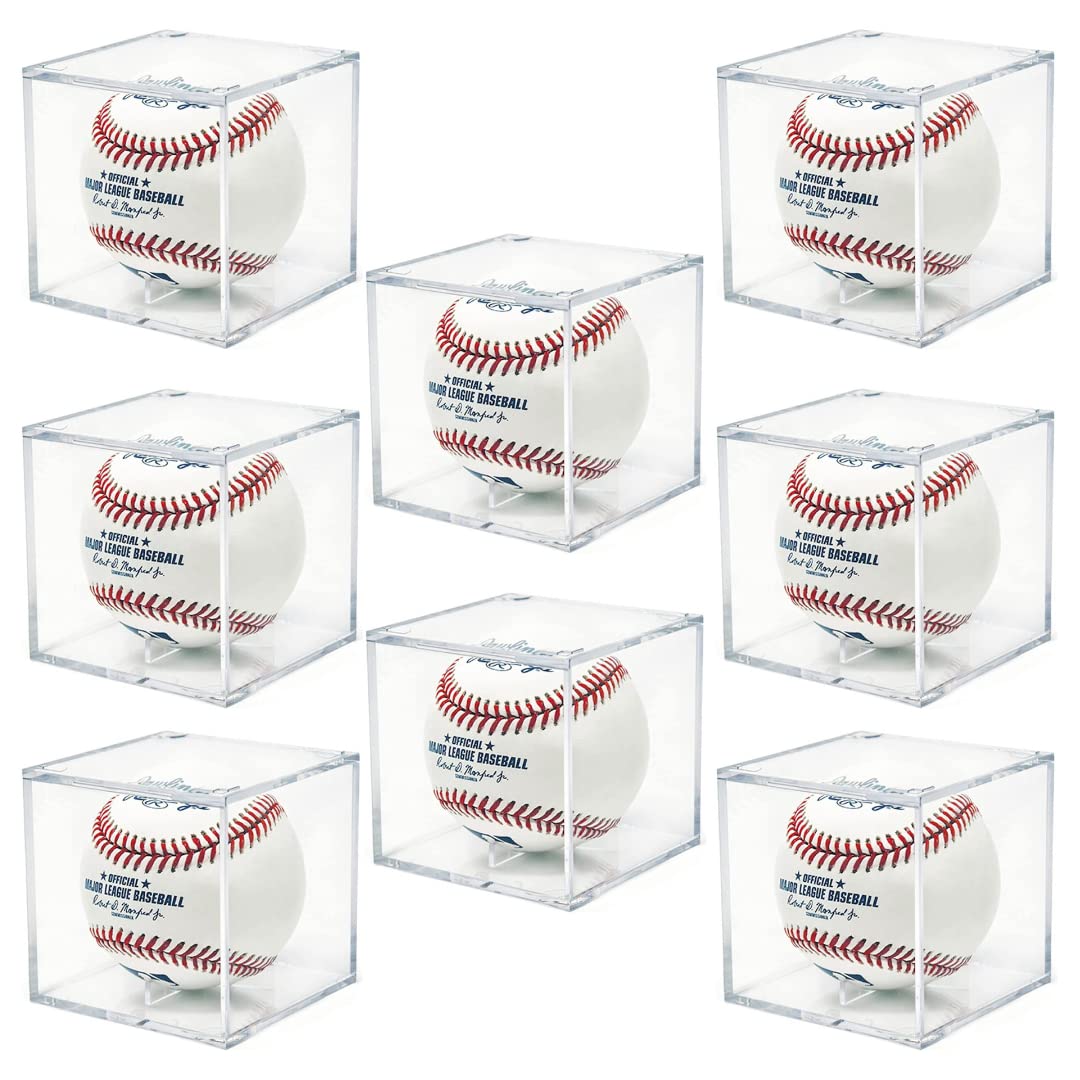 UV Protected Acrylic Baseball Display Case - Official Size Memorabilia Storage Box for Collectibles - Perfect for Showcasing Autographed Balls, Game-Used Equipment & Sports Collections