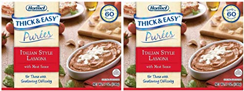 Italian Style Lasagna with Meat Sauce - Thick & Easy Puree - 7oz Bowls (Pack of 2, 7 Bowls per Case) | Perfect for Quick Meals, Senior Nutrition & Easy Dinner Solutions