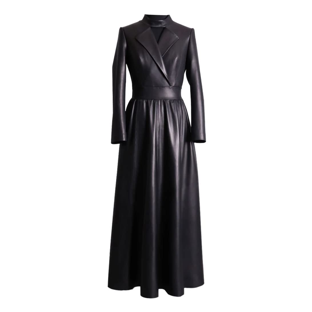 Elegant Faux Leather Prom Dresses for Women - Black XXL Size | Perfect for Spring Formal Dances, Evening Parties & Special Occasions