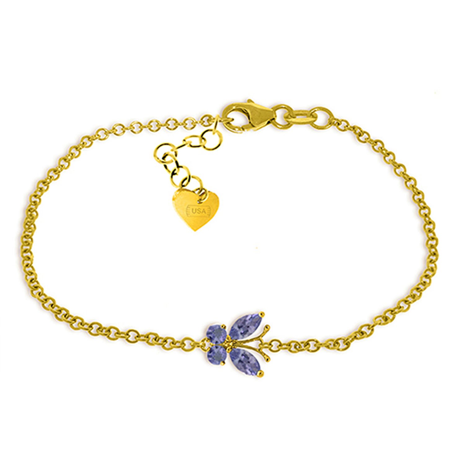 14K Yellow Gold Tanzanite Butterfly Bracelet - GG Galaxy Gold Collection | Elegant Jewelry for Women, Perfect for Gifts, Parties & Special Occasions