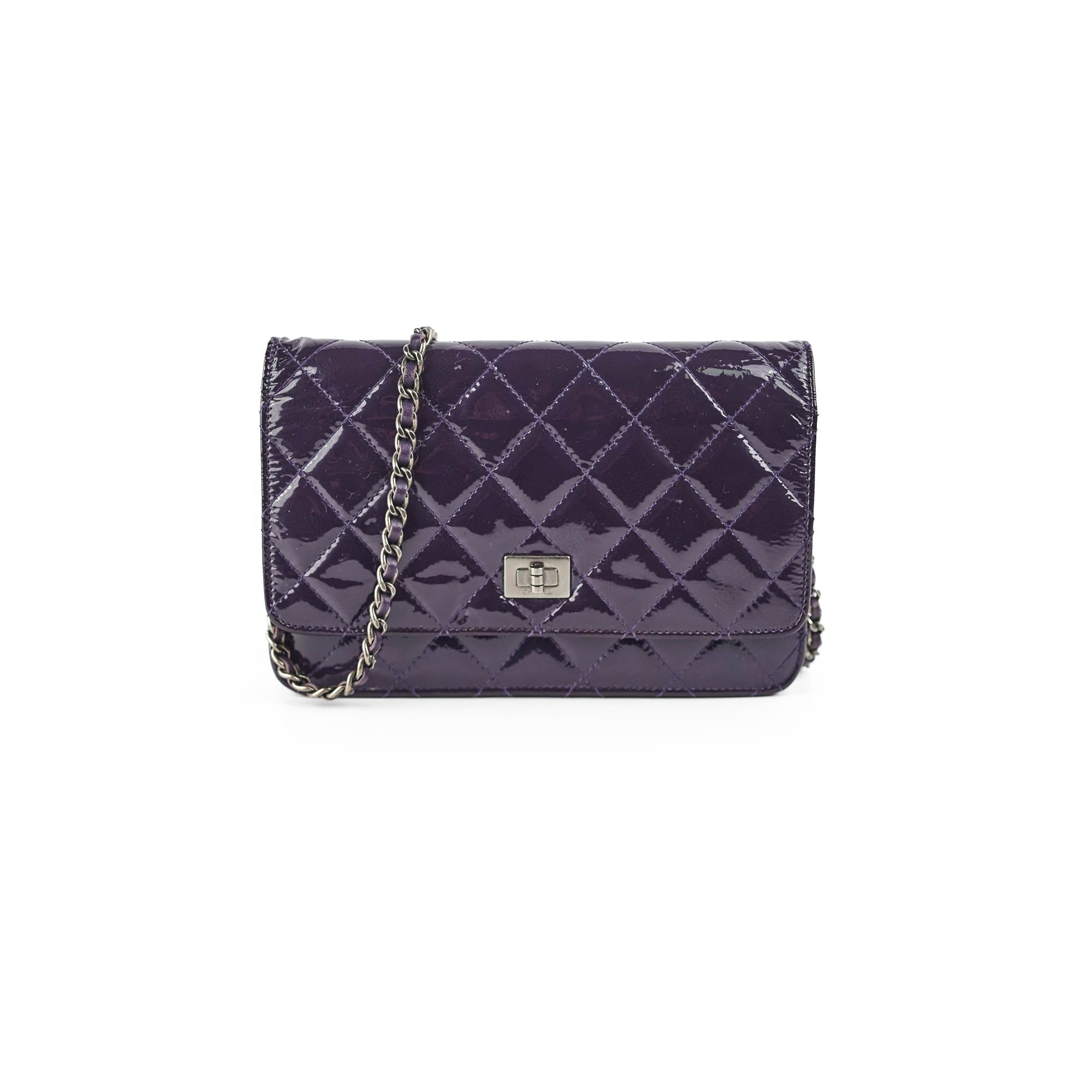 Chanel Reissue Patent Leather Wallet On Chain WOC in Purple - Luxury Crossbody Bag for Women, Perfect for Evening Events & Date Nights