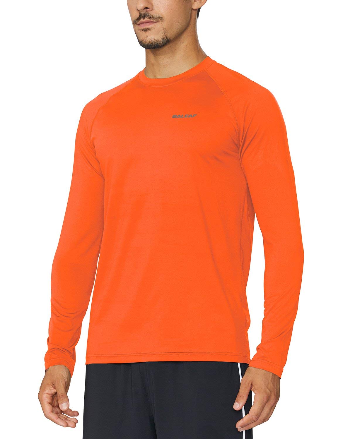 BALEAF Men's Long Sleeve Running Shirt - Quick Dry Athletic Workout T-Shirt, Lightweight Soft Fishing & Outdoor Tee for Jogging, Hiking, Gym & Casual Wear