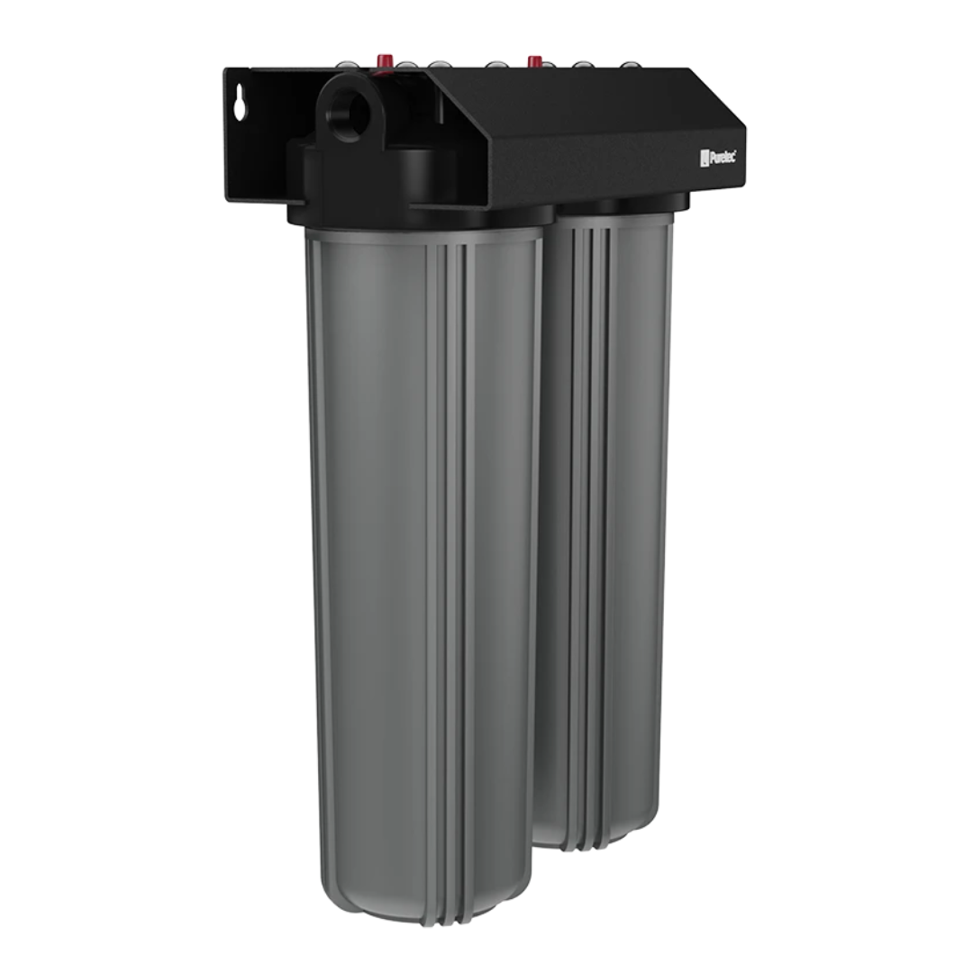 Puretec WH2 55 20 x 4.5 Whole House Dual Water Filtration System (55LPM) - Removes Sediment & Chlorine for Cleaner Drinking, Showering & Appliance Protection