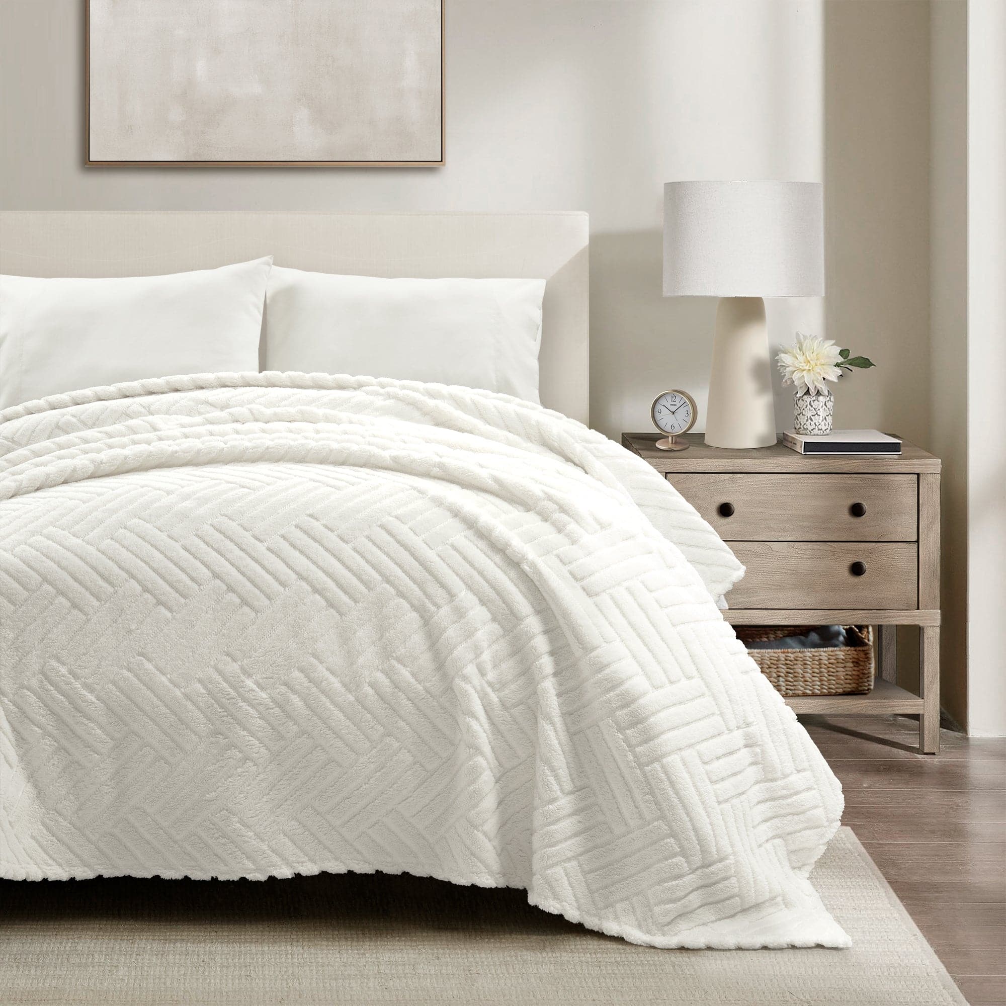 Ultra Soft Sherpa Jacquard Geometric Blanket - Cozy Bedspread for Winter Warmth, Perfect for Sofa, Bed & Home Decor