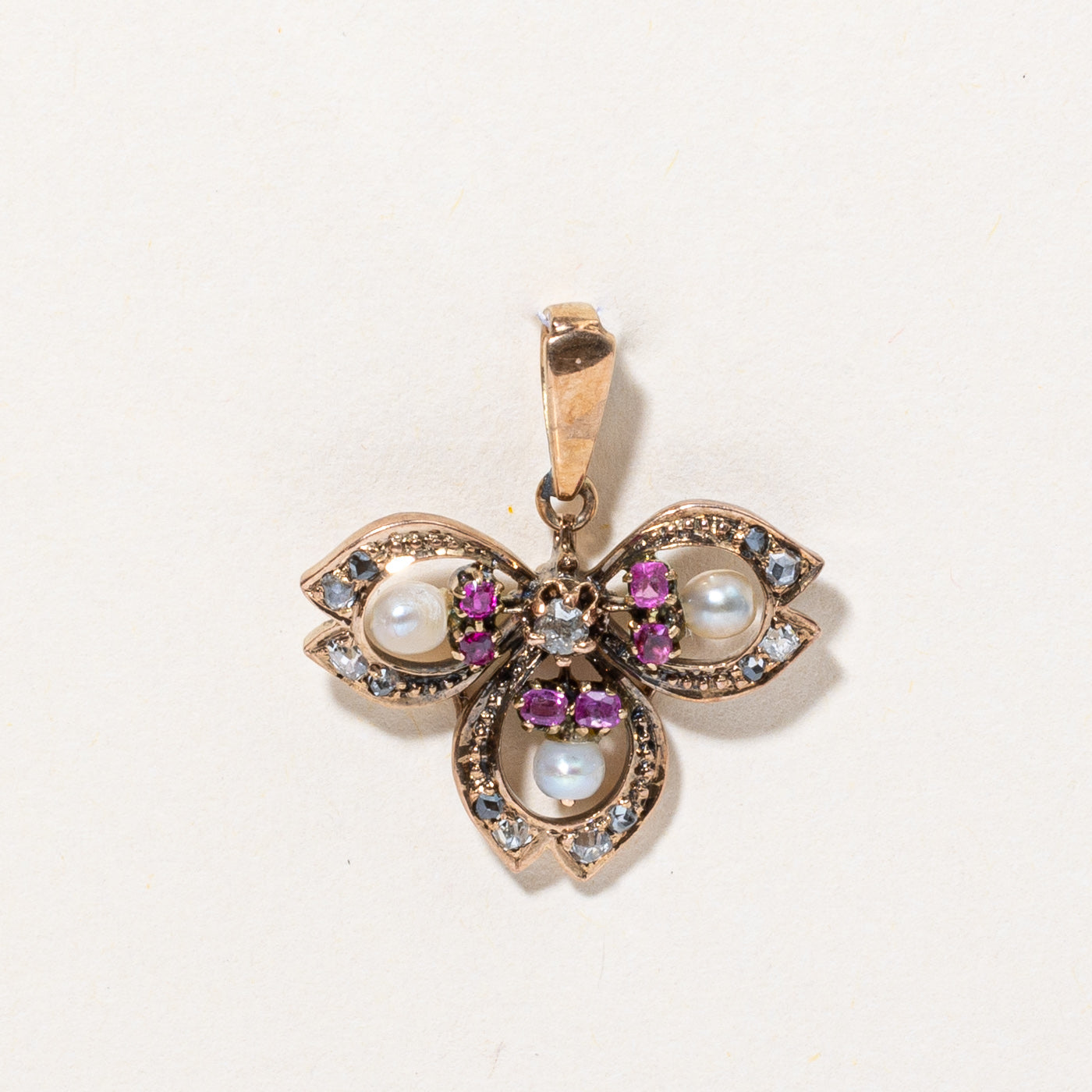 Antique Multi Gemstone Pendant Necklace - 0.27ctw Genuine Gemstones - Vintage Jewelry for Women - Perfect Gift for Anniversary, Birthday & Special Occasions