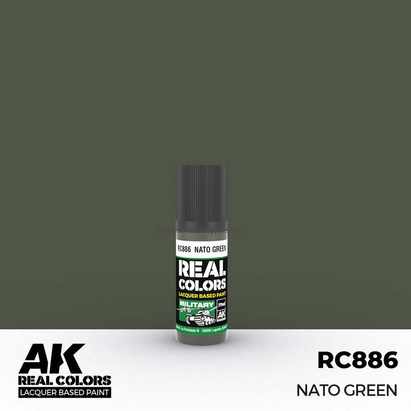 AK Interactive Real Colors NATO Green - Acrylic Paint for Military Models & Miniatures - Perfect for Scale Models, Dioramas, and Wargaming Scenes