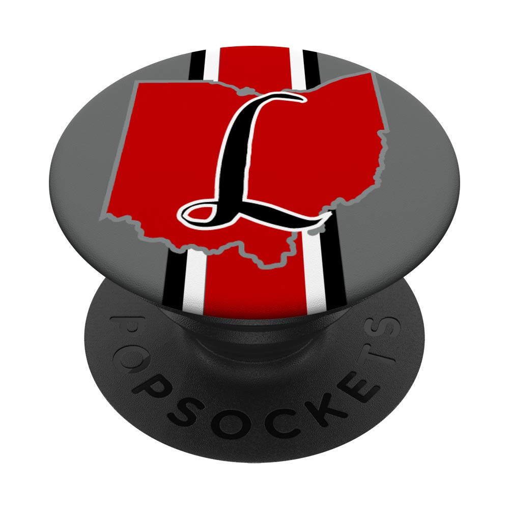 State of Ohio Letter L Stripe PopSocket PopGrip: Swappable Phone & Tablet Grip for Secure Hold and Stylish Customization - Perfect for Travel, Work, and Everyday Use