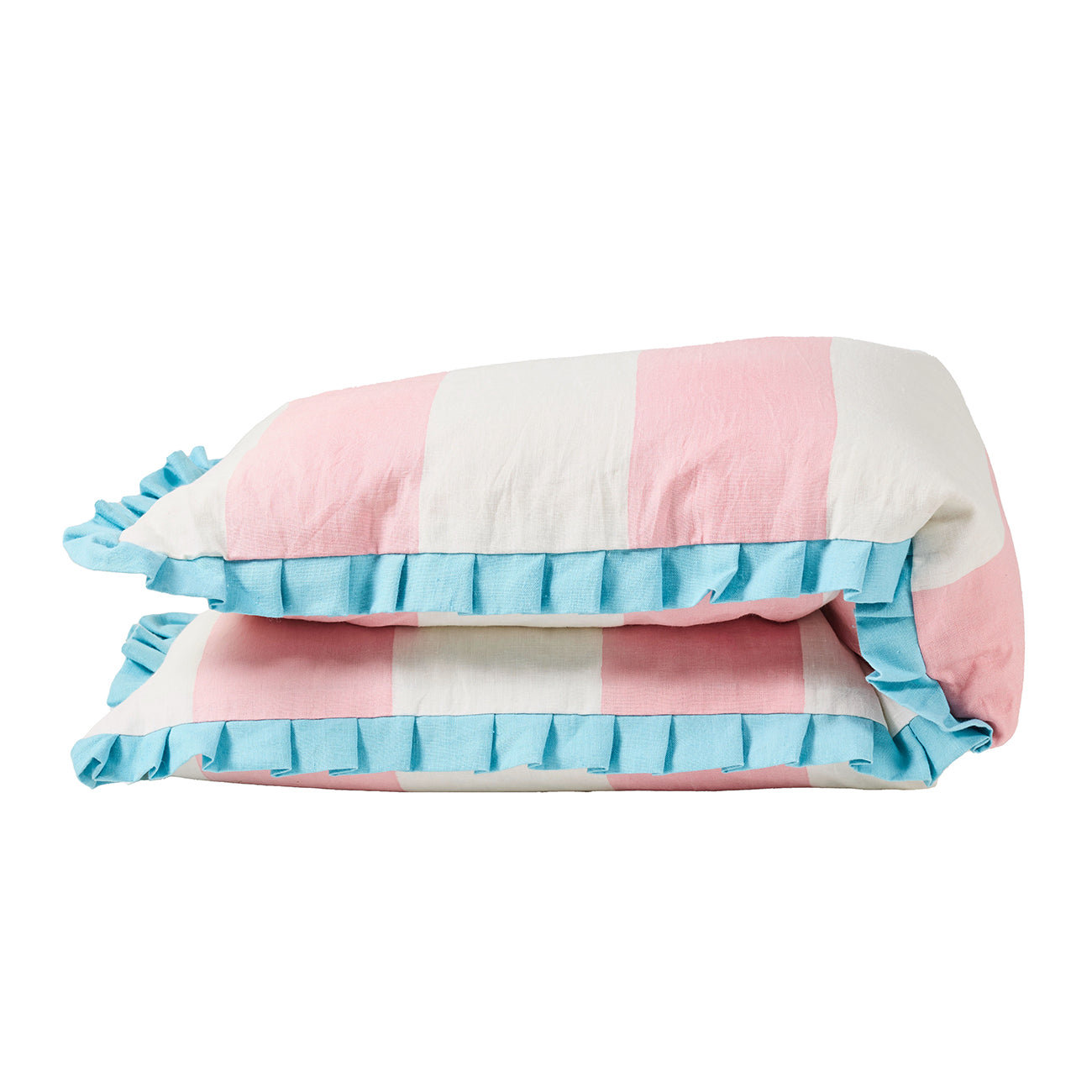 Soft and Comfortable Cushion Noodle Frill Wide Stripe Pink Pillow Cover - Perfect for Living Room Sofa, Bedroom Decor, and Cozy Home Styling