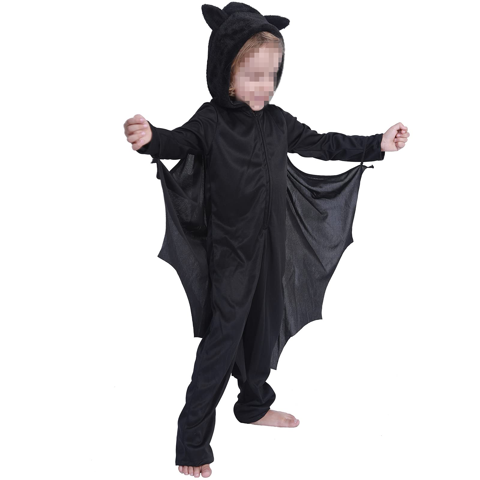 Black Bat Wings Costume Set for Kids & Adults - Batgirl Halloween Dress Up Outfit with Wings for Girls, Women & Family Parties | Perfect for Halloween, Cosplay & Themed Events