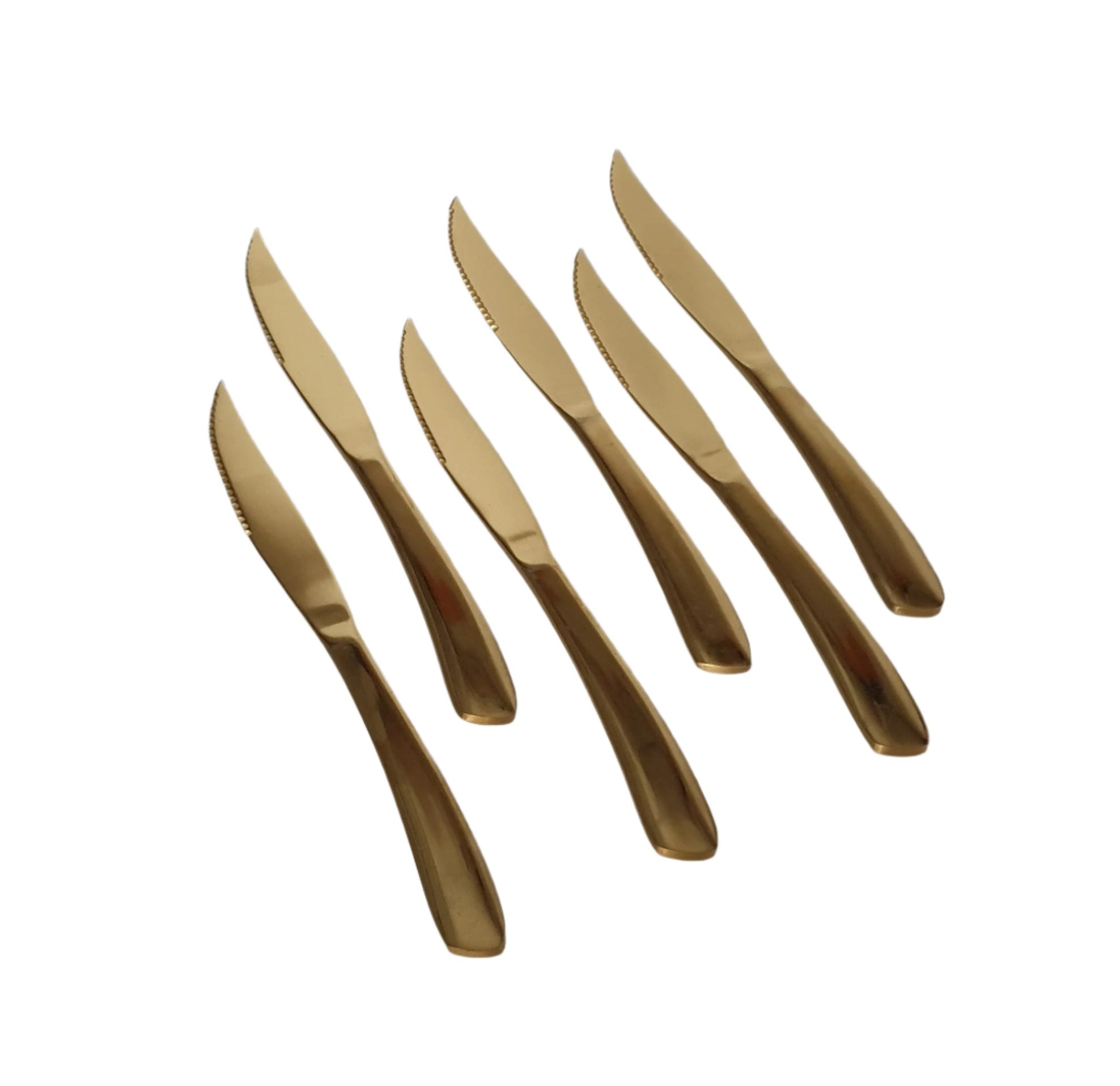 Premium 6-Piece Gold Knife Set - High-Quality Stainless Steel Kitchen Knives for Cooking, Slicing, and Dicing - Perfect for Home Chefs & Professional Kitchens