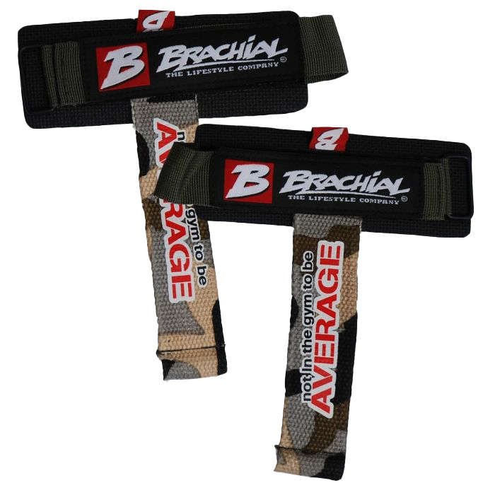 Brachial Lifting Straps for Weightlifting & Powerlifting - Camo/Black - Heavy Duty Gym Accessories for Deadlifts, Rows & Strength Training
