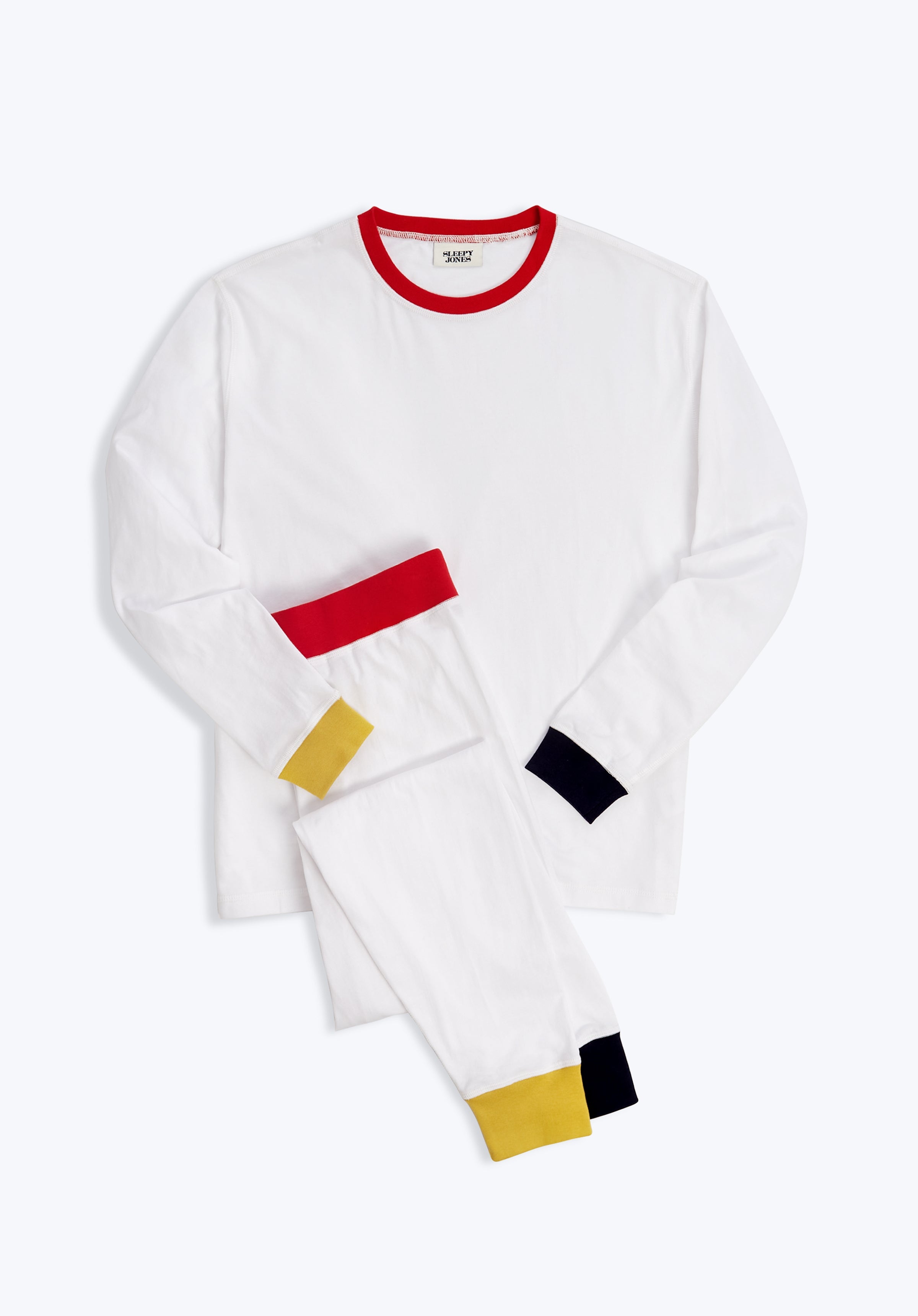 Stylish Helen Lounge Set in White Colorblock - Soft & Comfortable Women's Loungewear for Home Relaxation, Yoga, and Casual Outings
