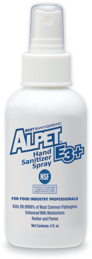 Alpet E3 Plus Hand Sanitizer Spray - 4 oz (Pack of 48) | Alcohol-Based Sanitizer for On-The-Go Protection | Ideal for Travel, Office, Schools & Public Spaces