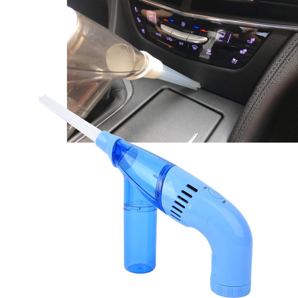 Pwshymi Handheld Vacuum Cleaner - Mini Cordless Vacuum for Home & Office - Portable Dust Collector with ABS Material (Blue) | Perfect for Car, Desk, Keyboard & Pet Hair Cleaning