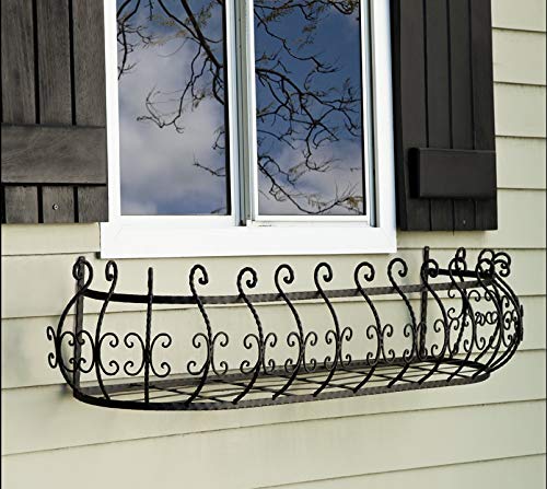 72 Inch Parisian Window Box Planter - Large Outdoor Flower Box for Balcony, Garden & Patio Decor - Rustic French Style Planter with Drainage Holes (Perfect for Herbs, Flowers & Greenery)