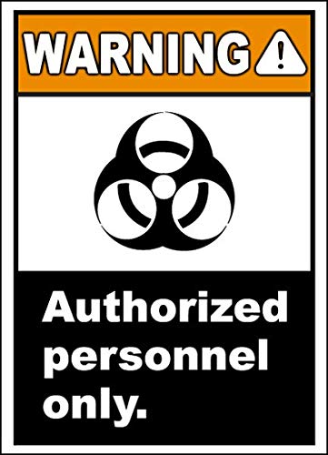 Safety & Warning Vinyl Stickers Bundle - Warehouse Signs, Authorized Personnel Only Labels (3.5