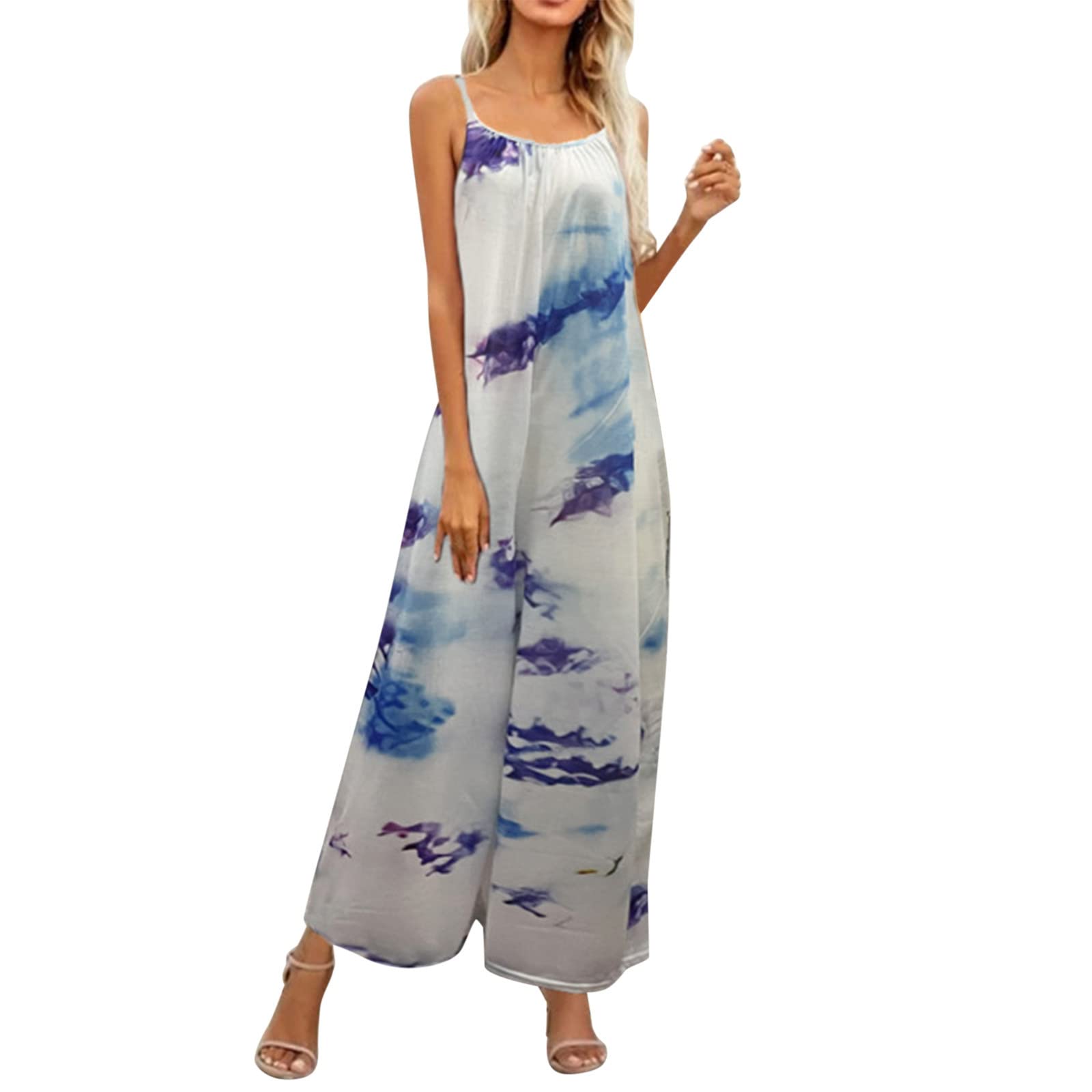 **Plus Size Jumpsuit for Women - Strappy Flowy Casual Summer Romper | Perfect for Beach, Vacation & Outdoor Events**