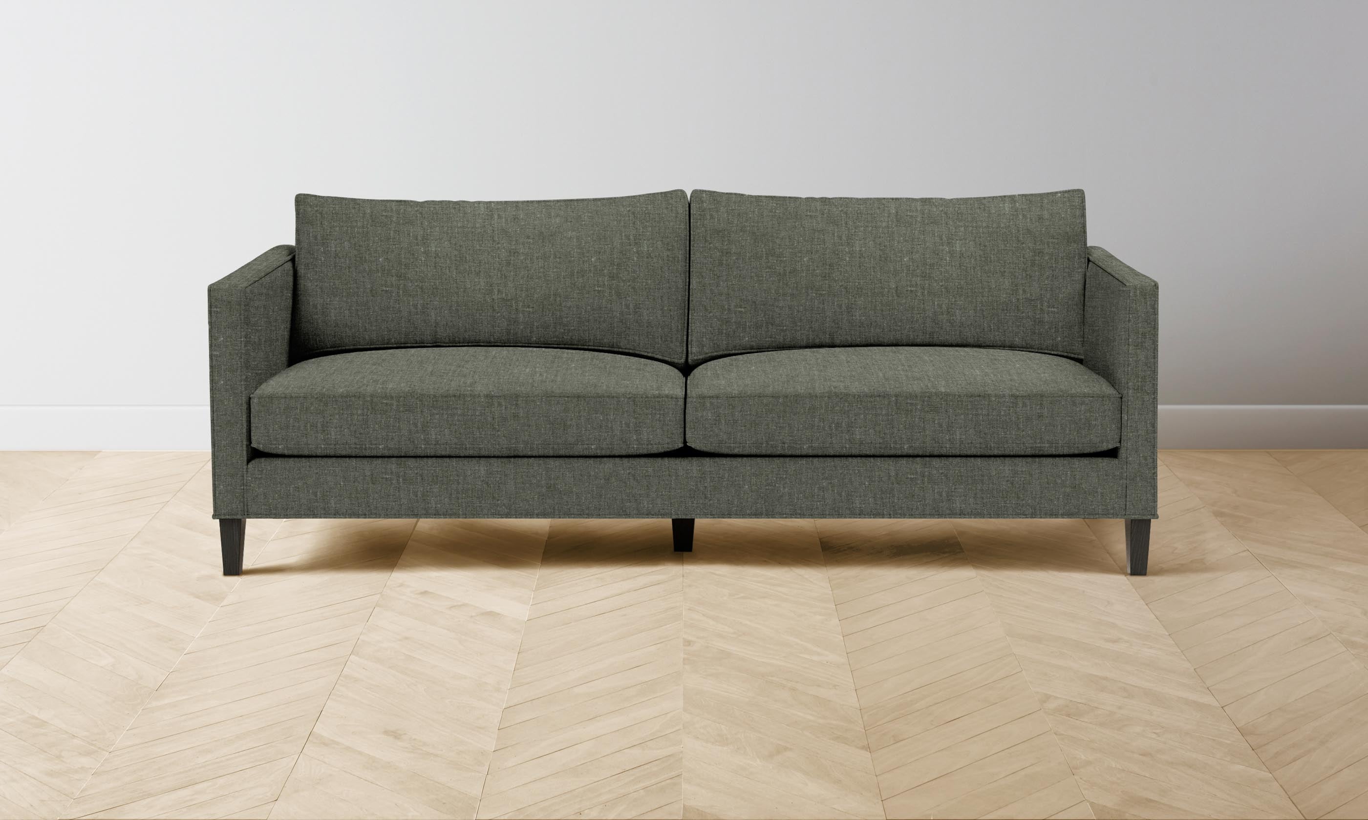 Crosby Sofa - Heritage Belgian Linen Upholstery in Thyme | Modern Living Room Furniture for Home & Office